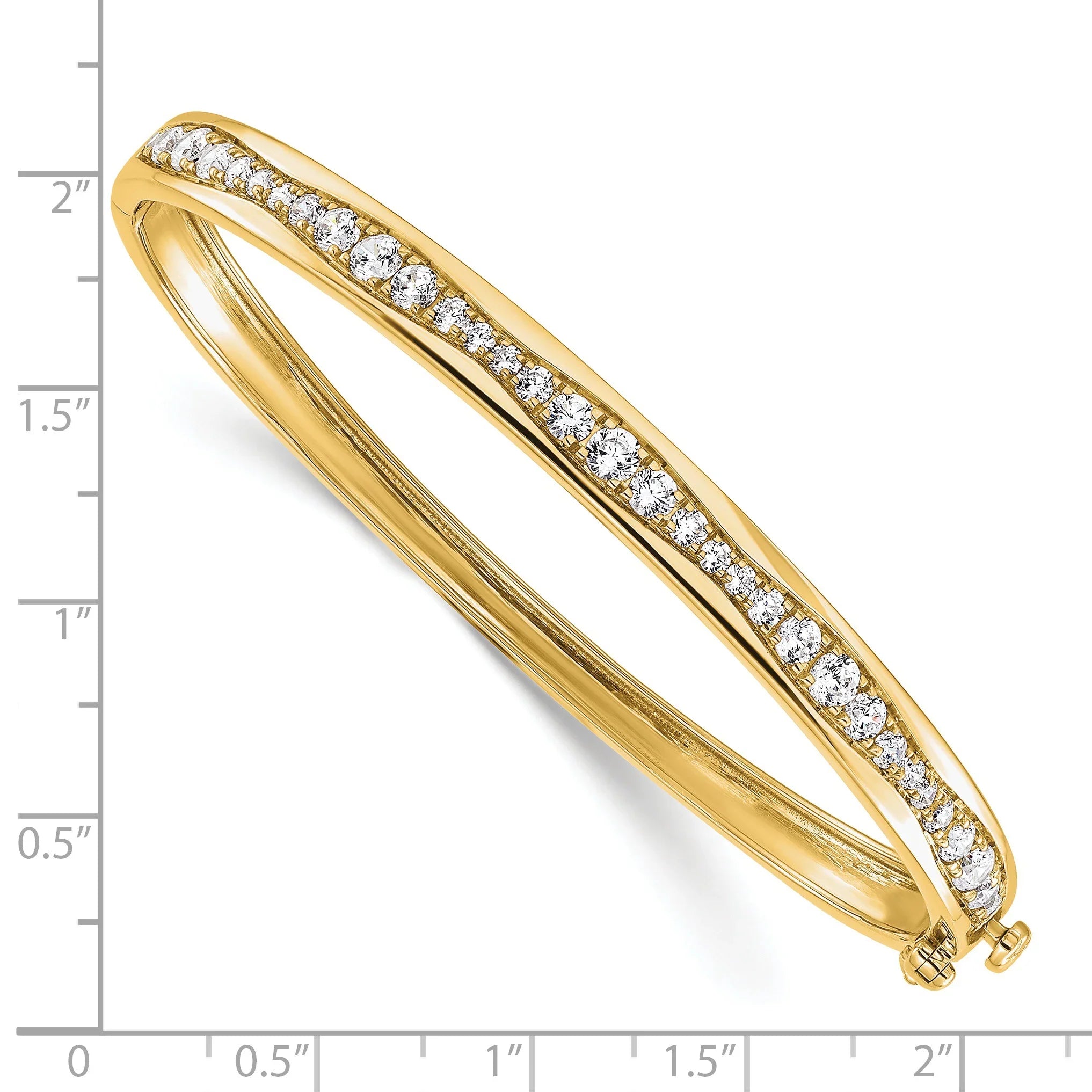 14K Gold 1 5/8 carat Lab Grown Diamond Bangle Bracelet - Fine Diamond
