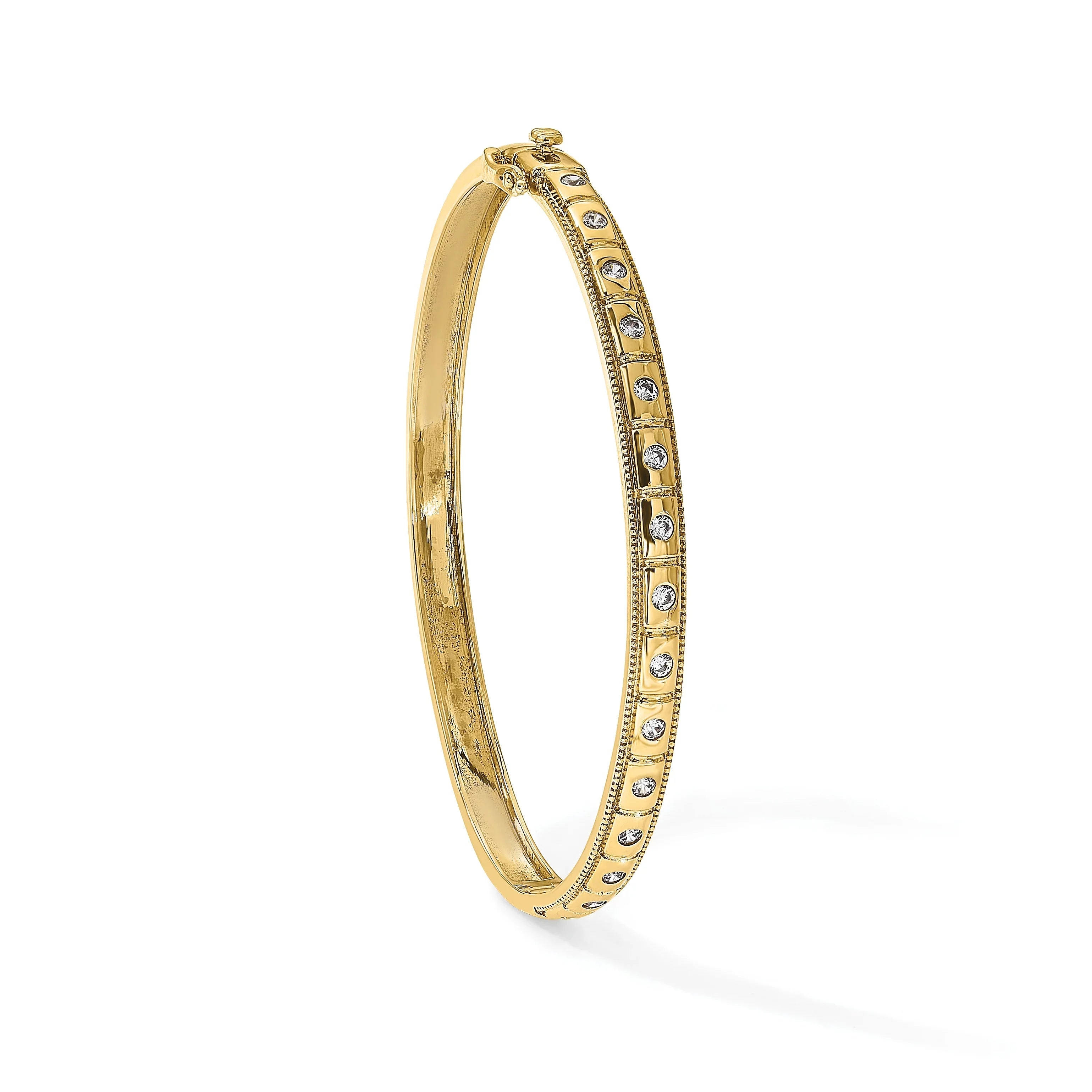 14K Gold 1/2 carat Lab Grown Diamond Bangle Bracelet - Fine Diamond