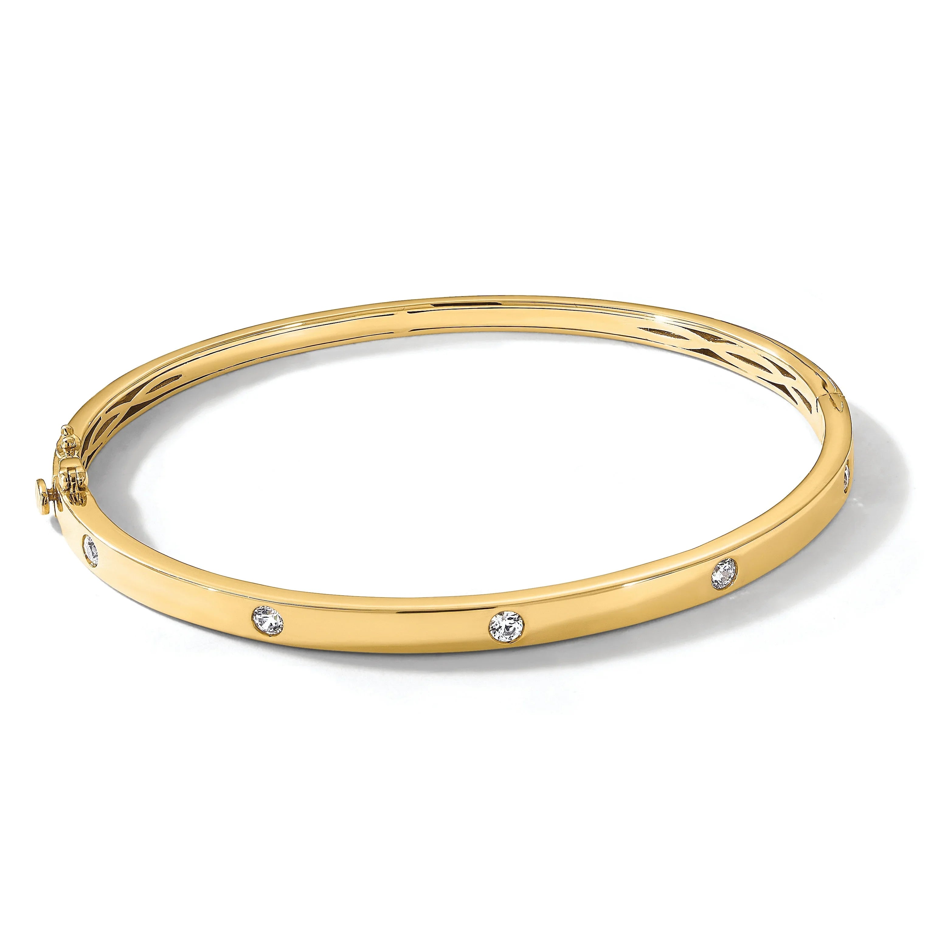 14K Gold Lab Grown Diamond Bangle Bracelet - Fine Diamond