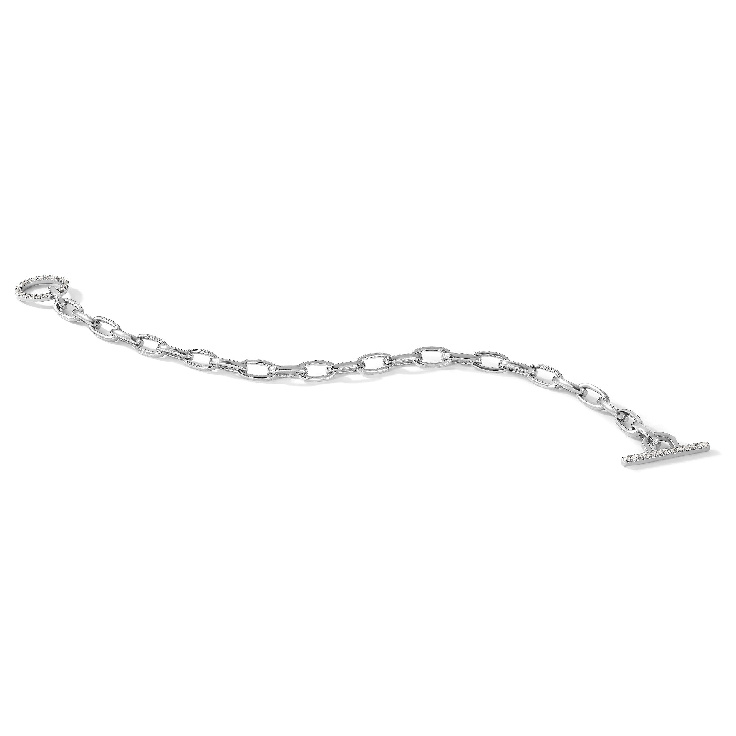 14K Gold Lab Grown Diamond Toggle Link Bracelet