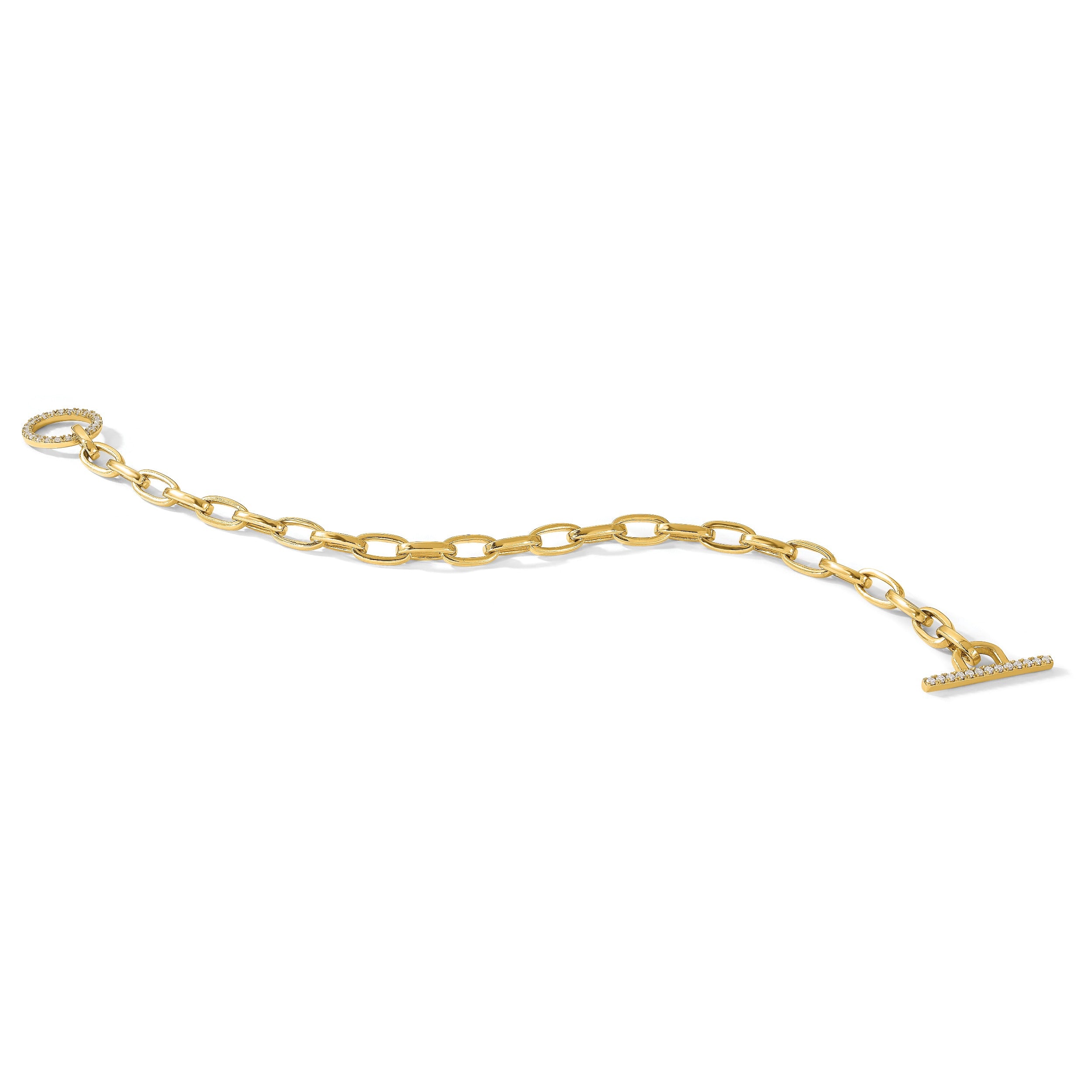 14K Gold Lab Grown Diamond Toggle Link Bracelet