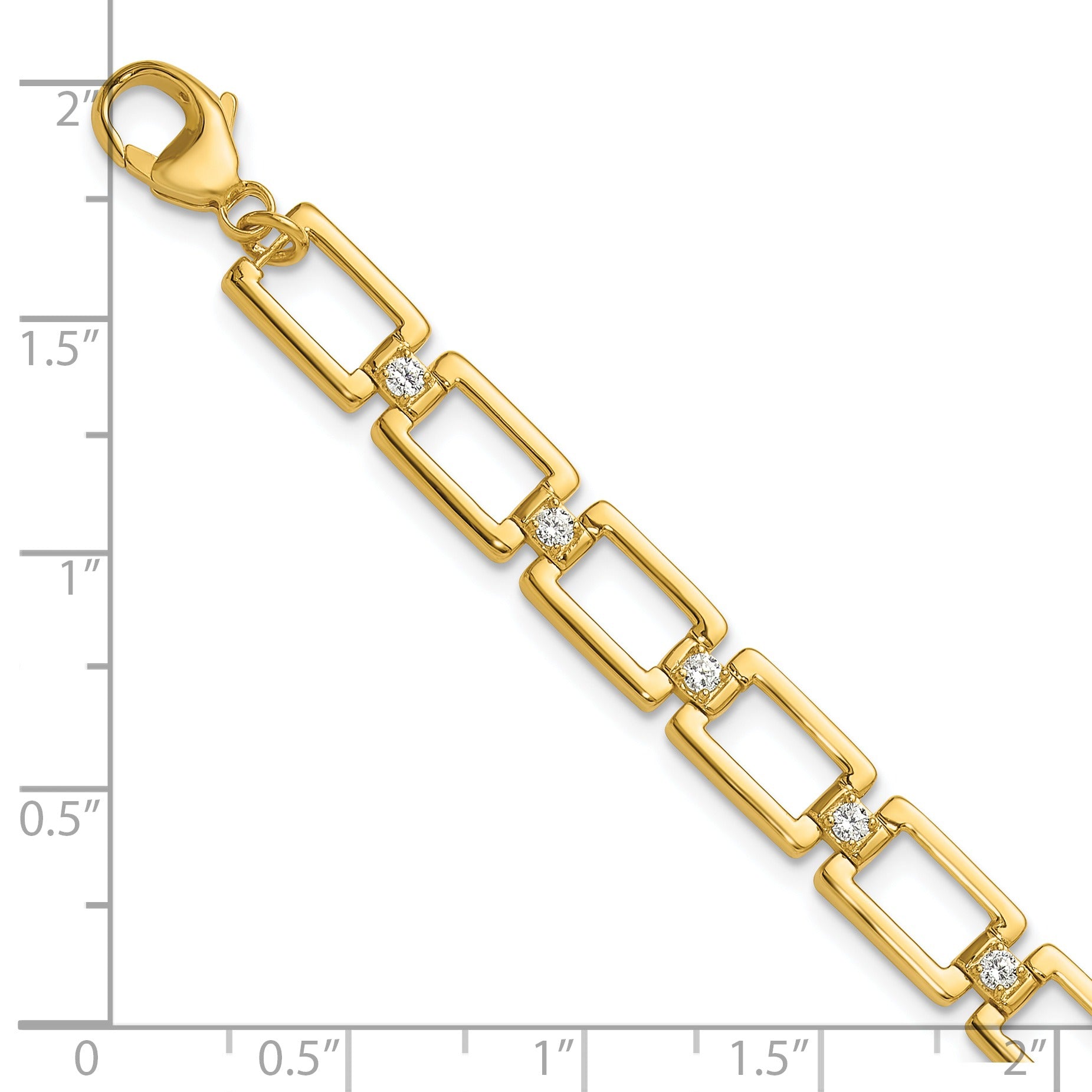 14K Gold 1/2 carat Lab Grown Diamond Link Bracelets