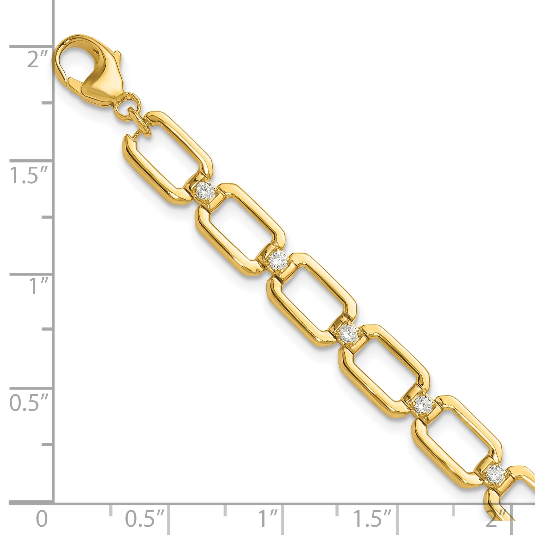 14K Gold Lab Grown Diamond Link Bracelet