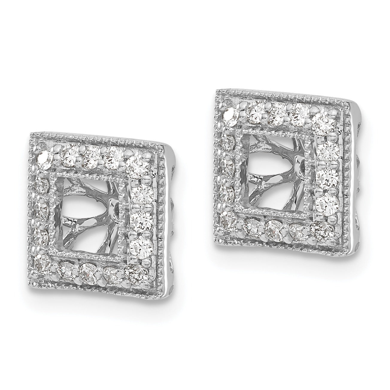 14k White Gold Lab Grown Diamond Earring Jacket