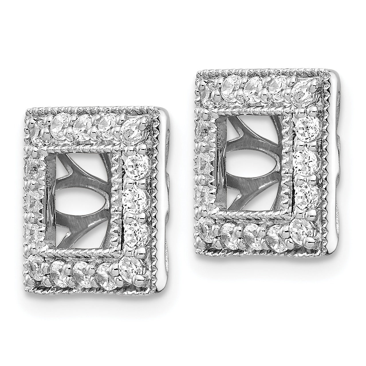 14k White Gold Lab Grown Diamond Earring Jacket