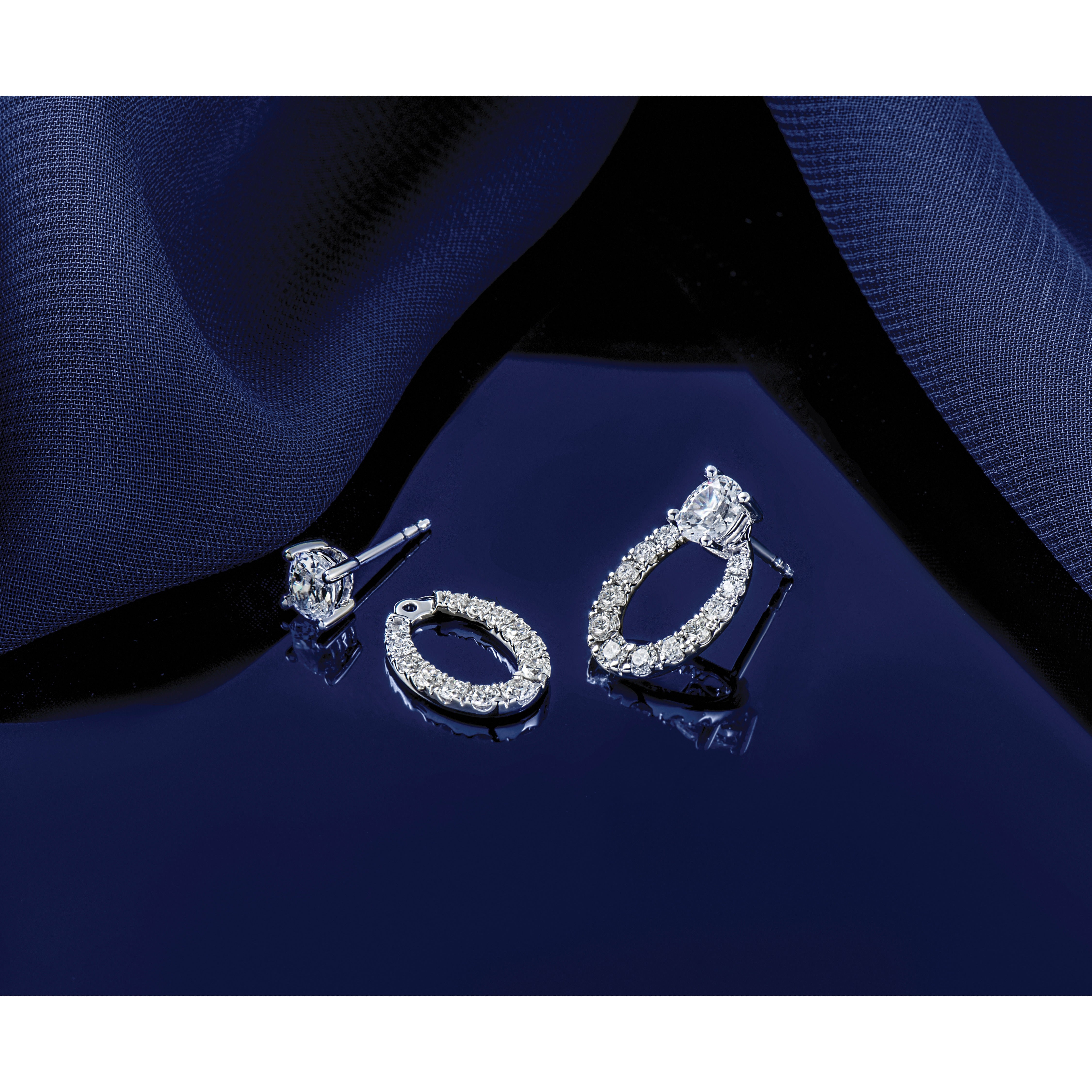 14k Gold Lab Grown Diamond Oval Earring Jackets