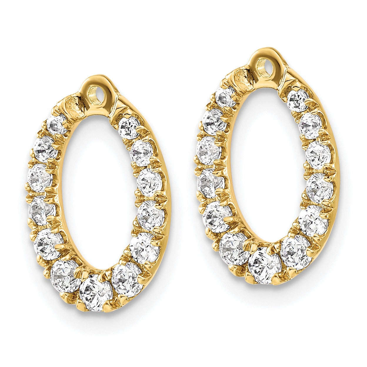 14k Gold Lab Grown Diamond Oval Earring Jackets