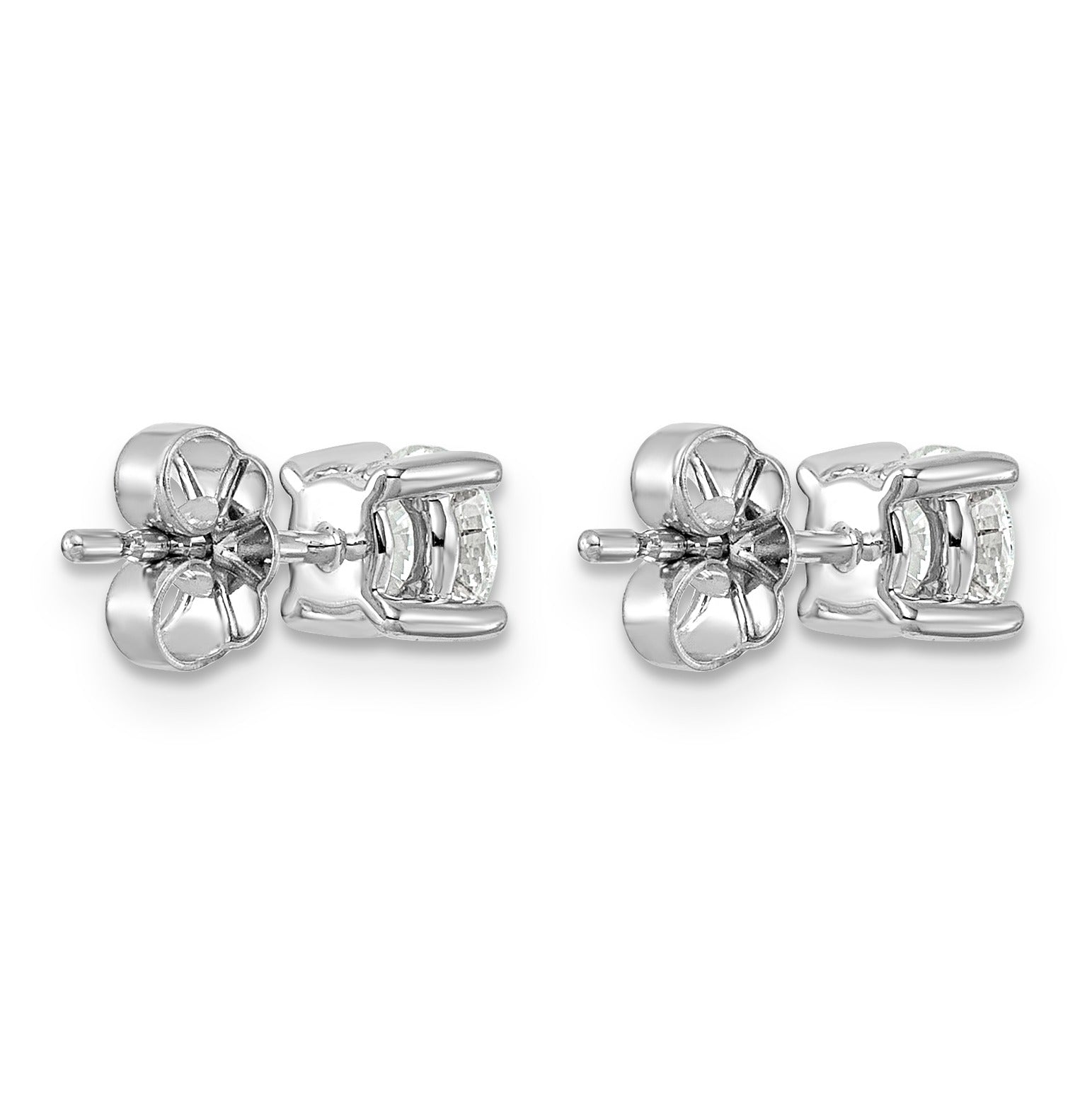 14K White Gold Lab Grown Diamond Round Shaped Stud Earrings