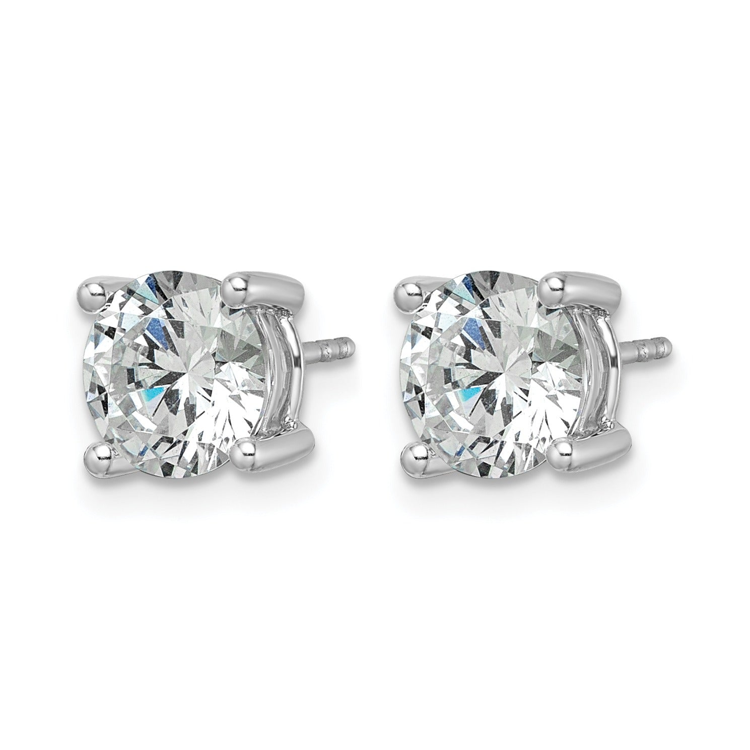 14K White Gold Lab Diamond Round Shaped Stud Earrings