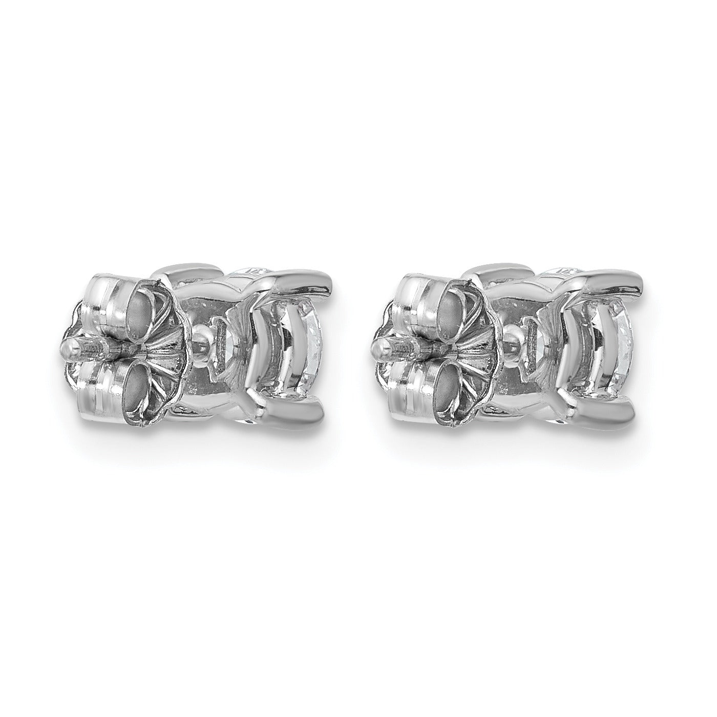 14K Gold Lab Grown Diamond 4 Prong Post and Push Back Stud Earrings