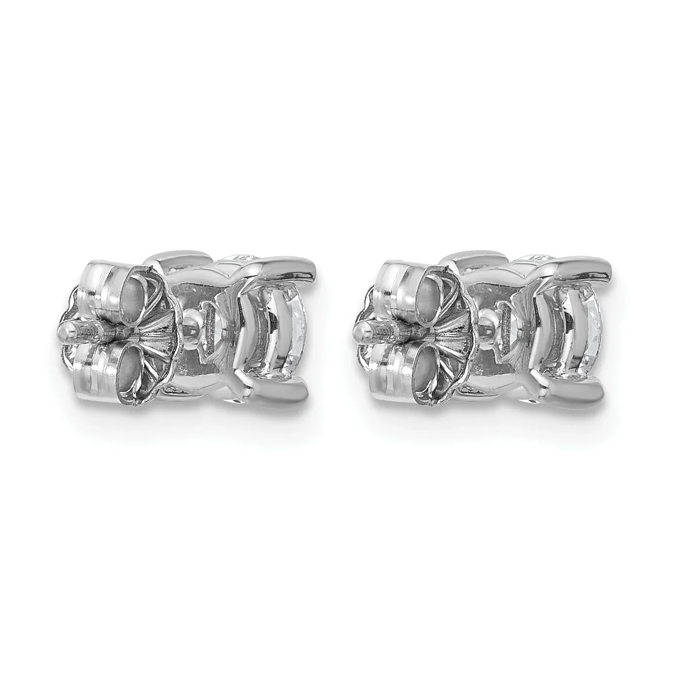 14K Gold Lab Grown Diamond 4 Prong Post and Push Back Stud Earrings - Fine Diamond
