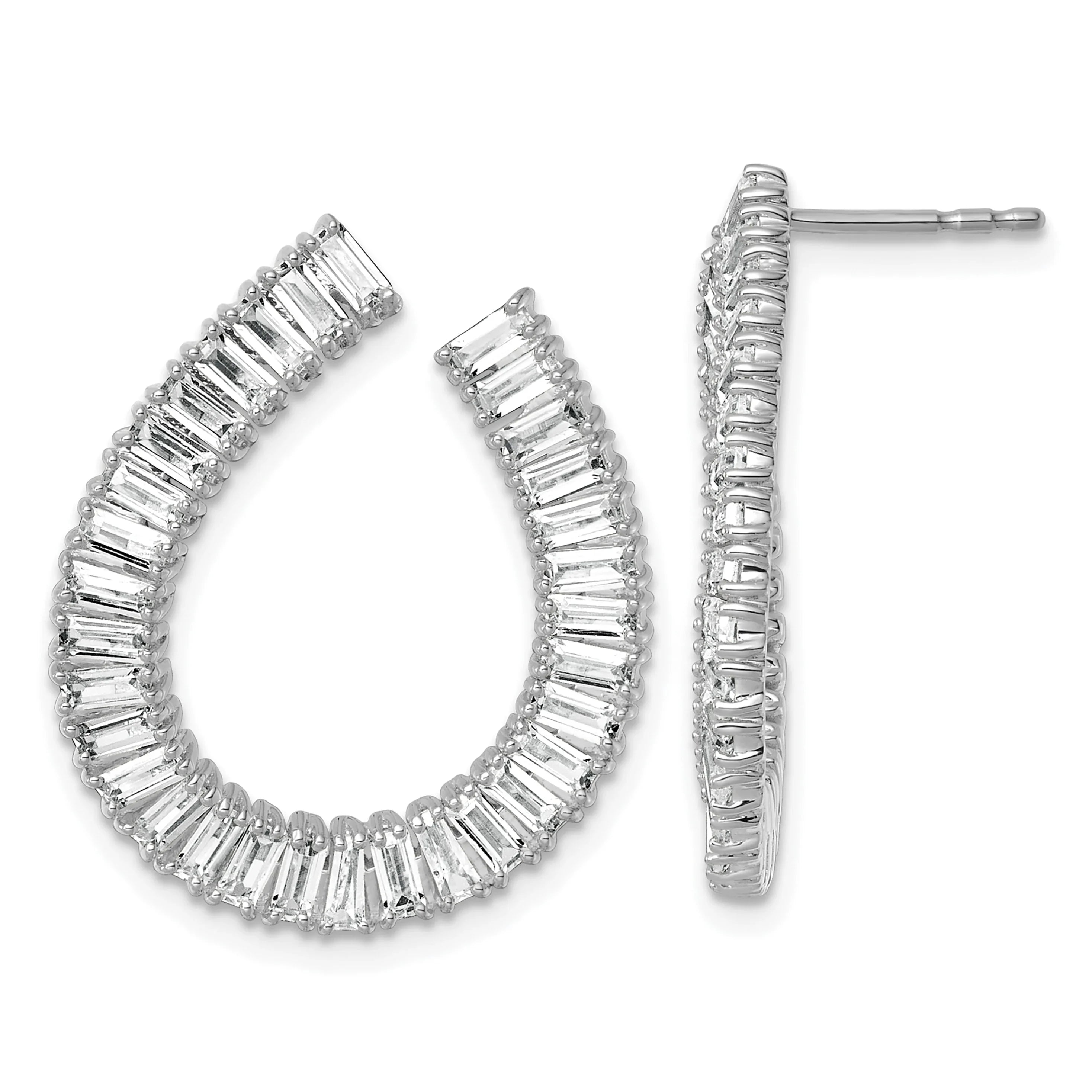 14K White Gold 4 carat Lab Grown Diamond Dangle Earrings - Fine Diamond