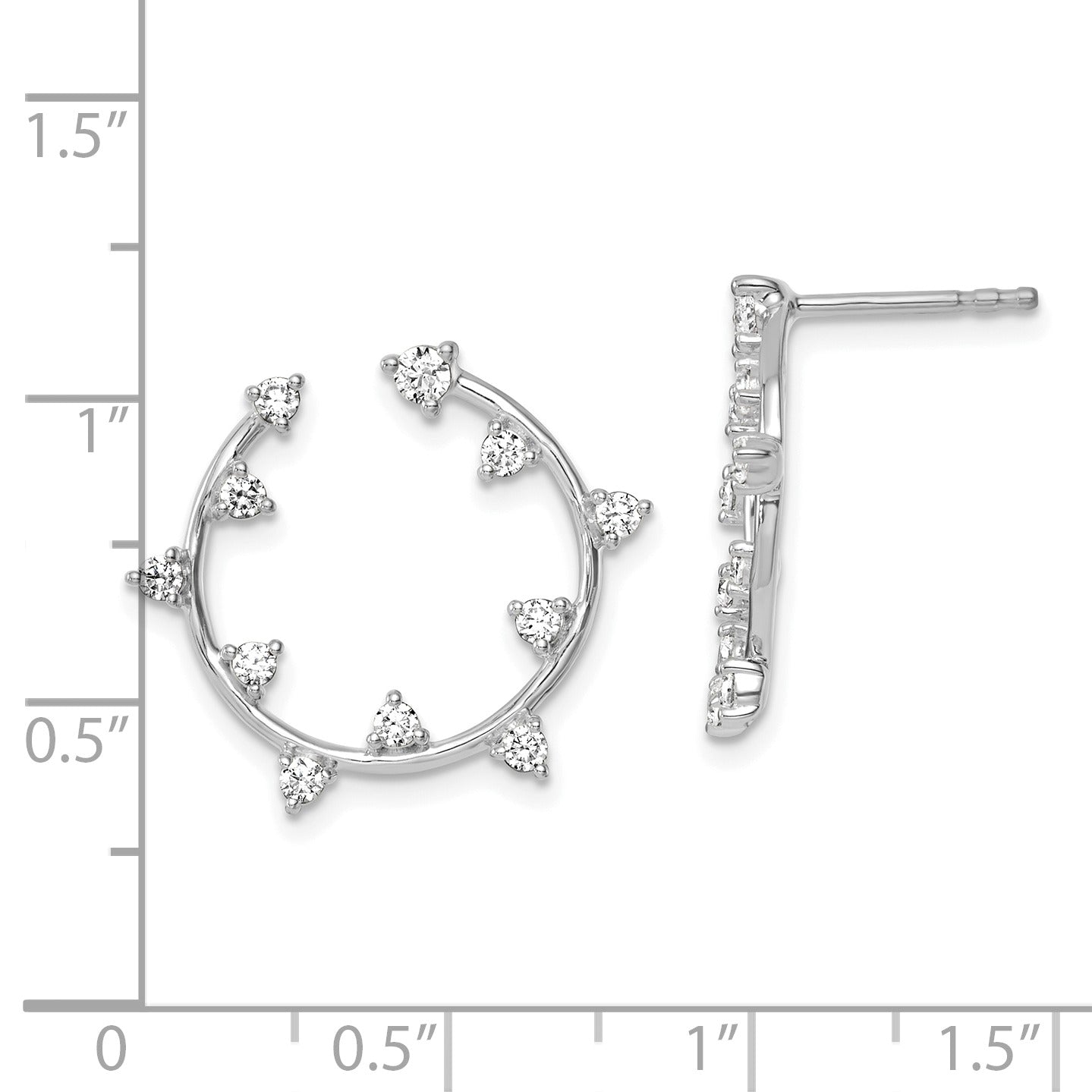 14K Gold 1/2 carat Lab Grown Diamond Circular Post Stud Earrings