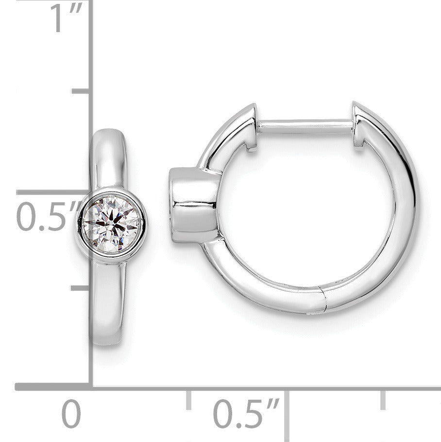 14K Gold Lab Diamond Hinged Hoop Earrings