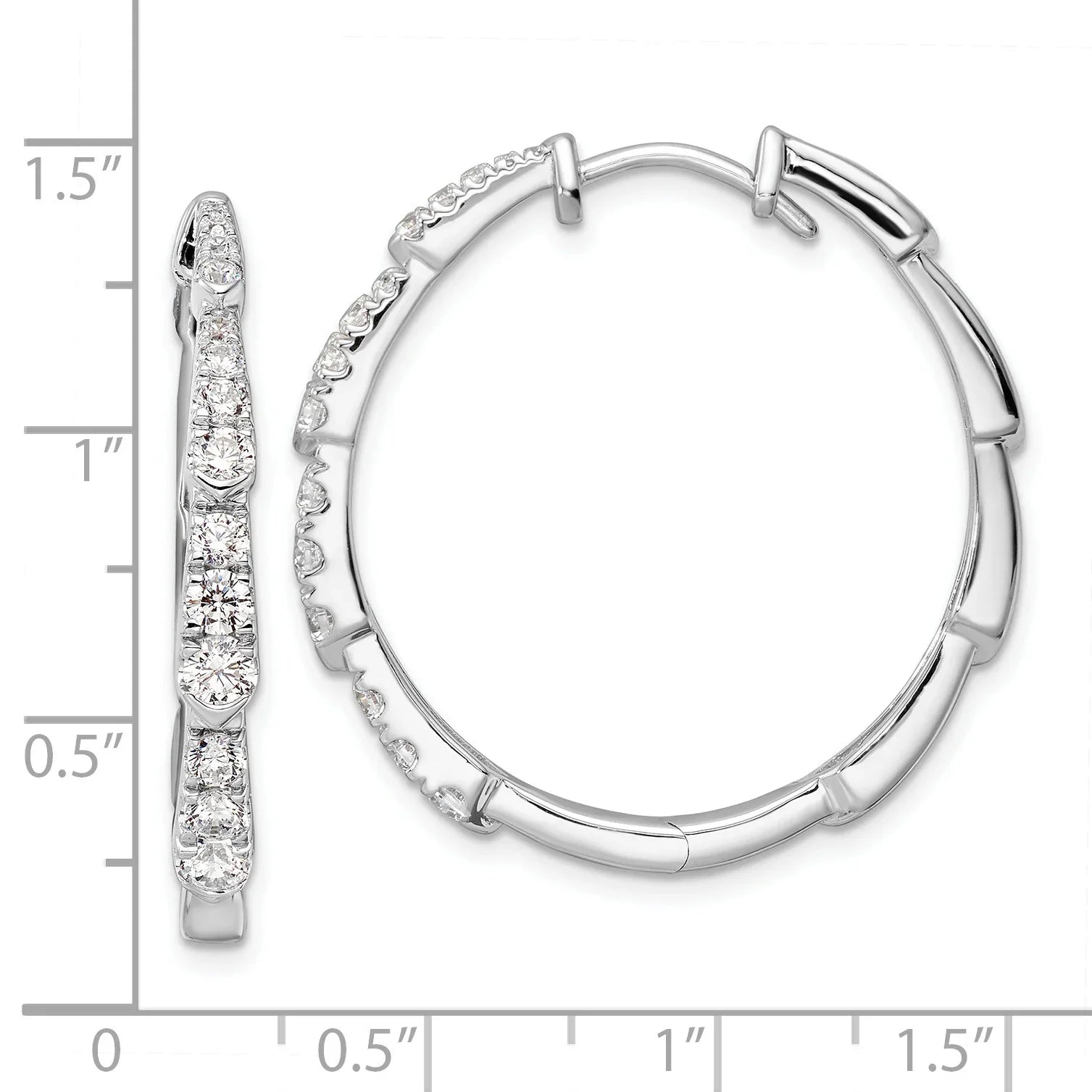 14K Gold Lab Grown Diamond Round Hoop Earrings - Fine Diamond