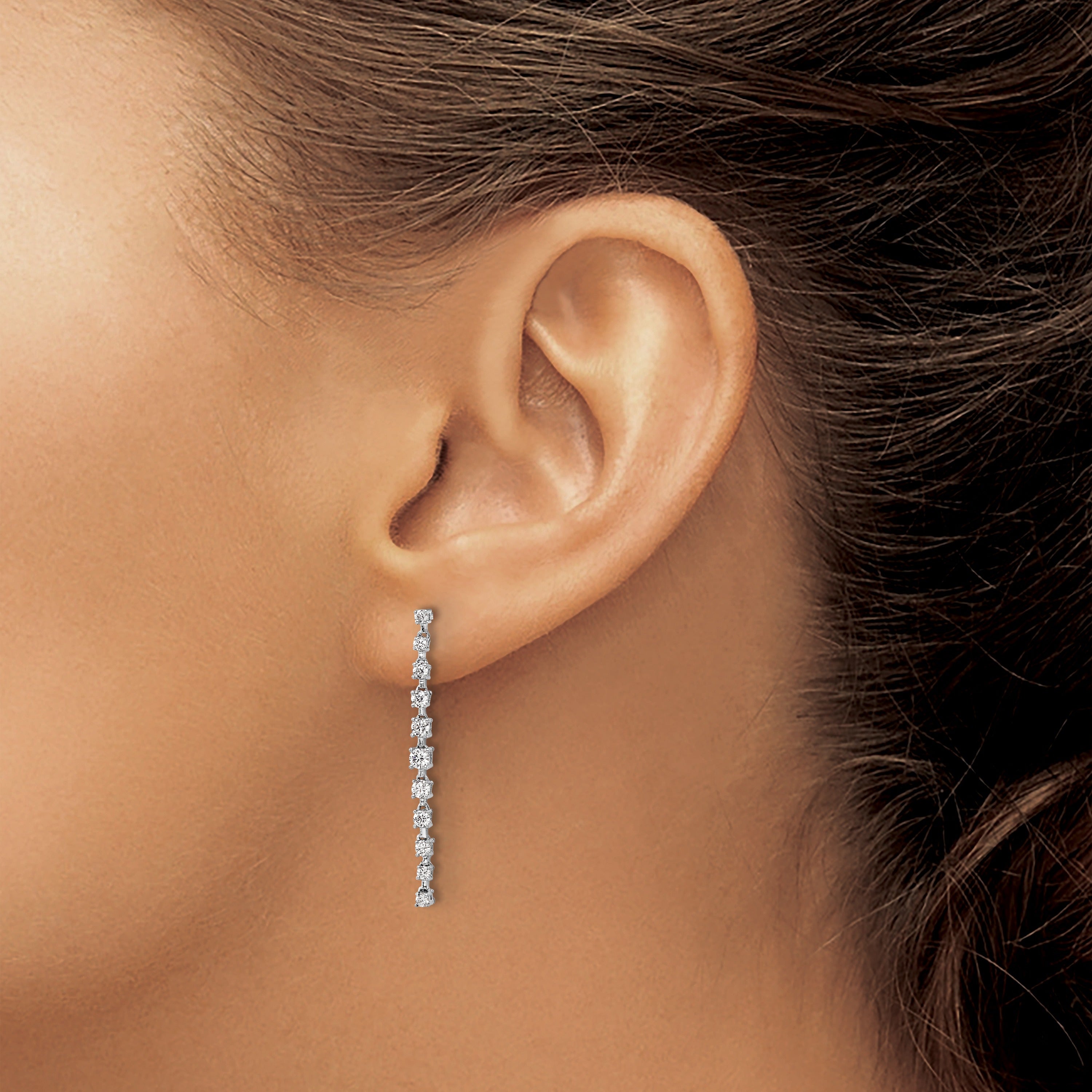 Gold 14K Lab Grown Diamond Post Dangle Earrings