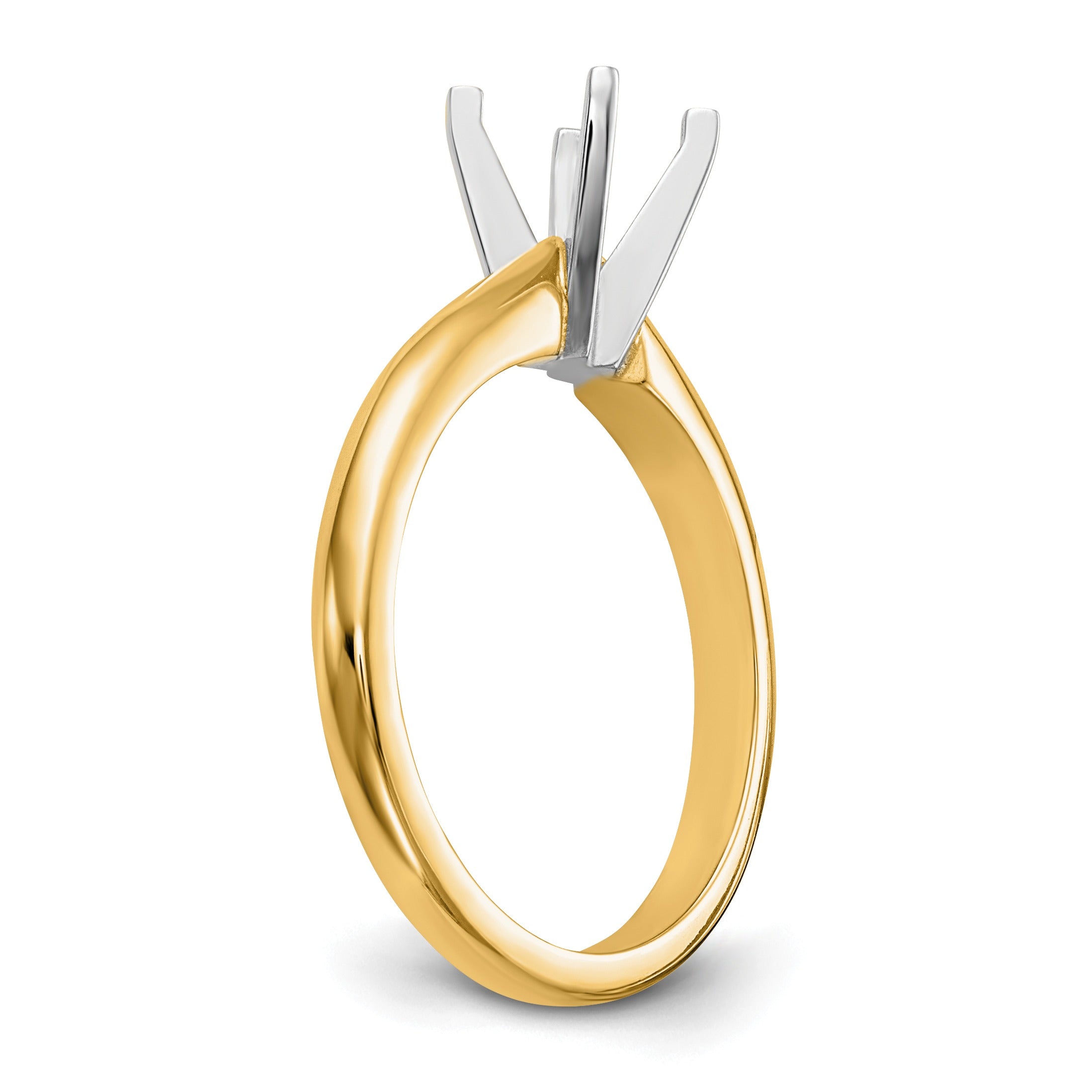 14k Yellow Gold 1 carat 4 Prong Round Solitaire Ring Mounting