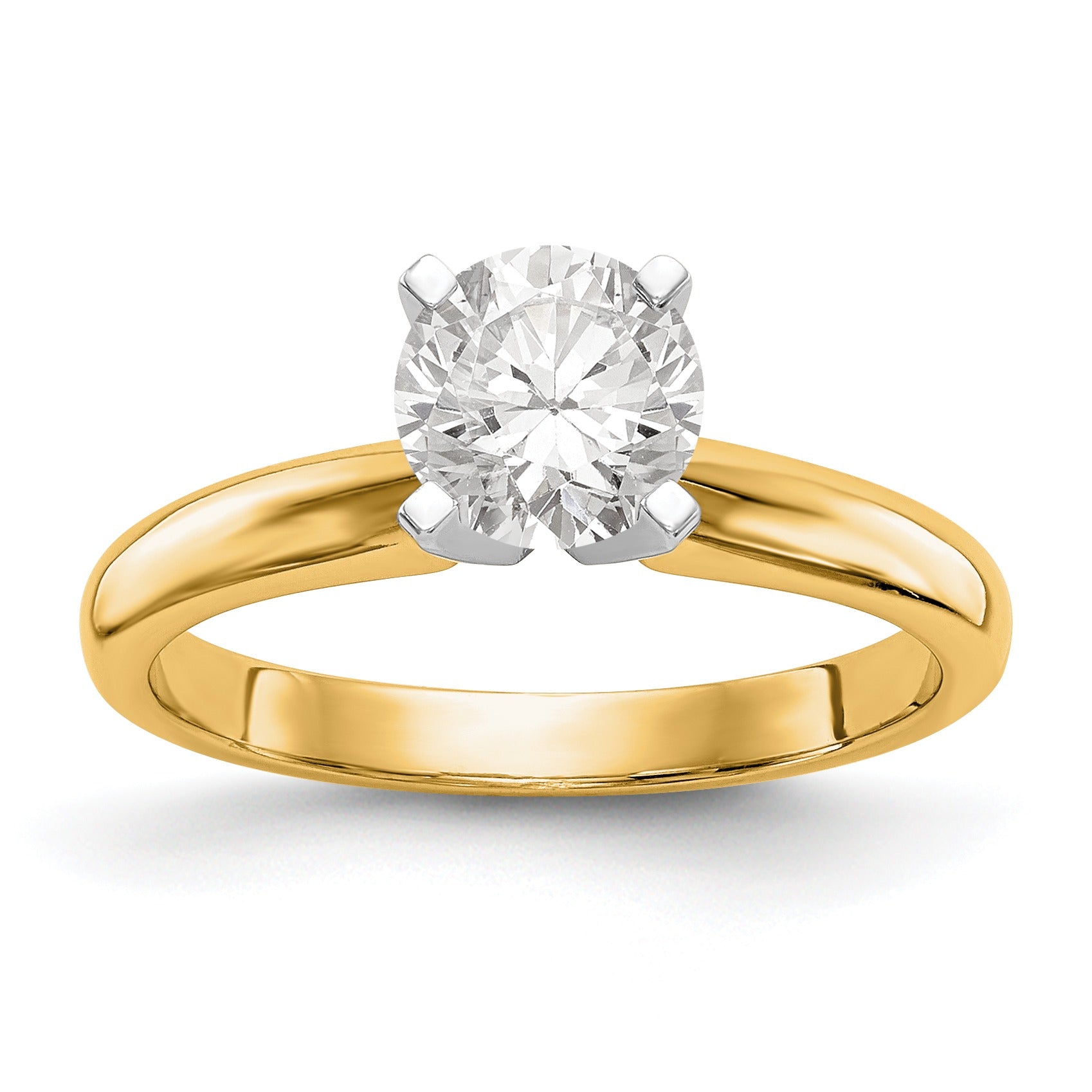 14k Yellow Gold 1 carat 4 Prong Round Solitaire Ring Mounting