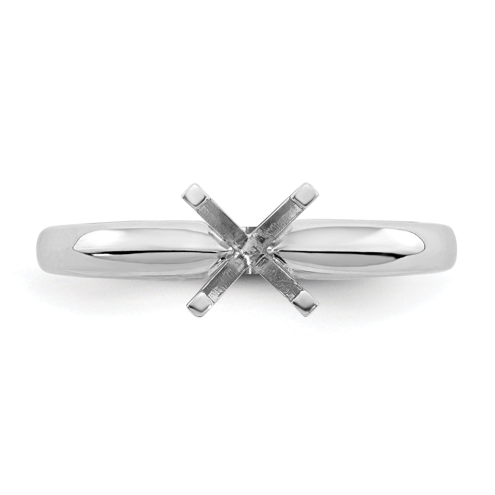 14k White Gold 3/4 carat Knife Edge Solitaire Ring Mounting