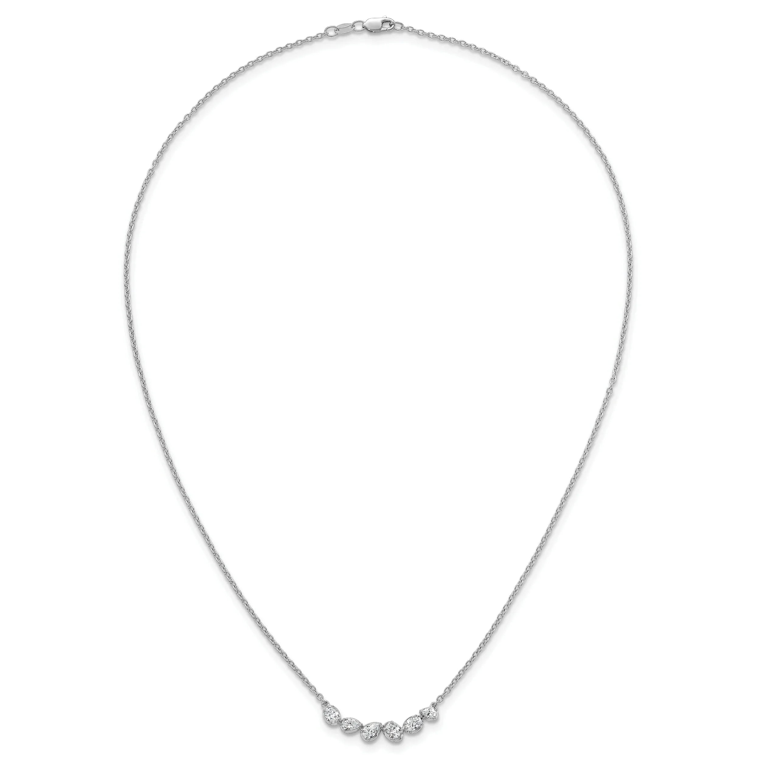 Lab Grown Diamond 14K Gold Leaf Bar Necklace - Fine Diamond