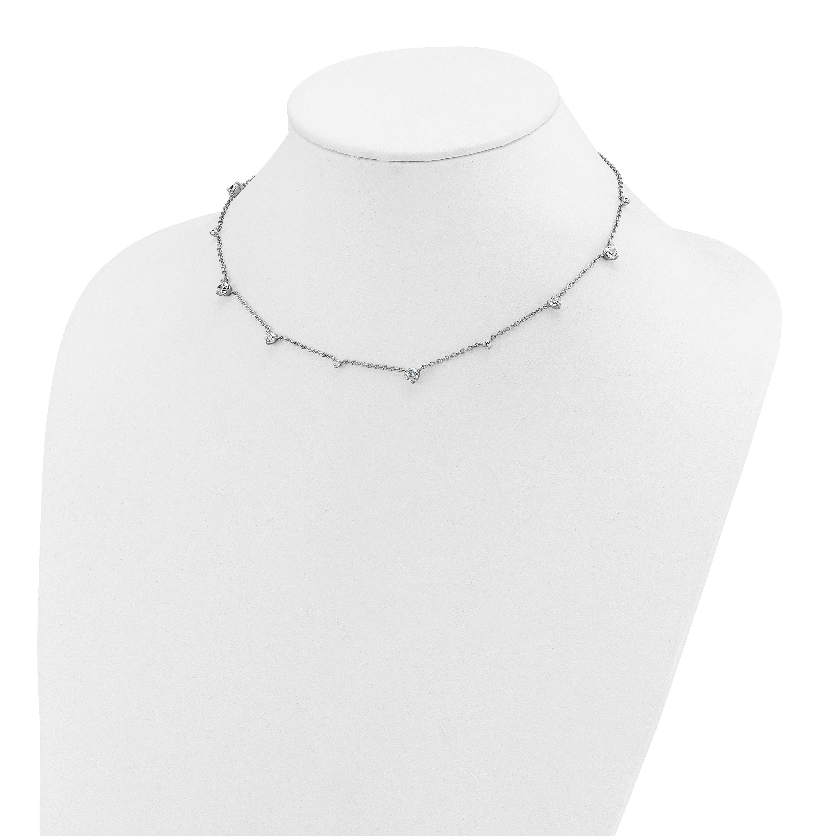 14k Gold Lab Grown Diamond Multi Station Necklaces