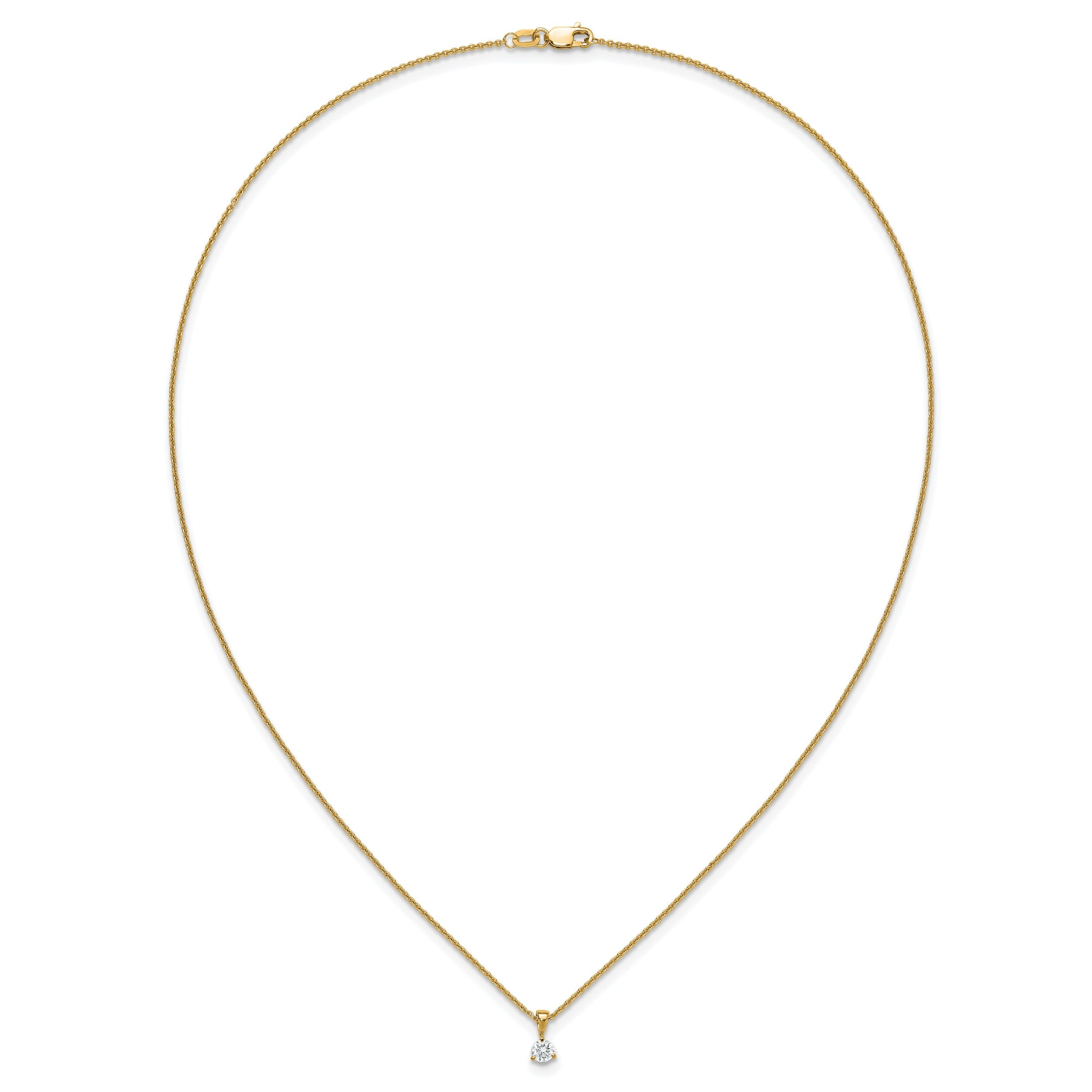 14k Gold Lab Grown Diamond Solitaire Pendant Necklace