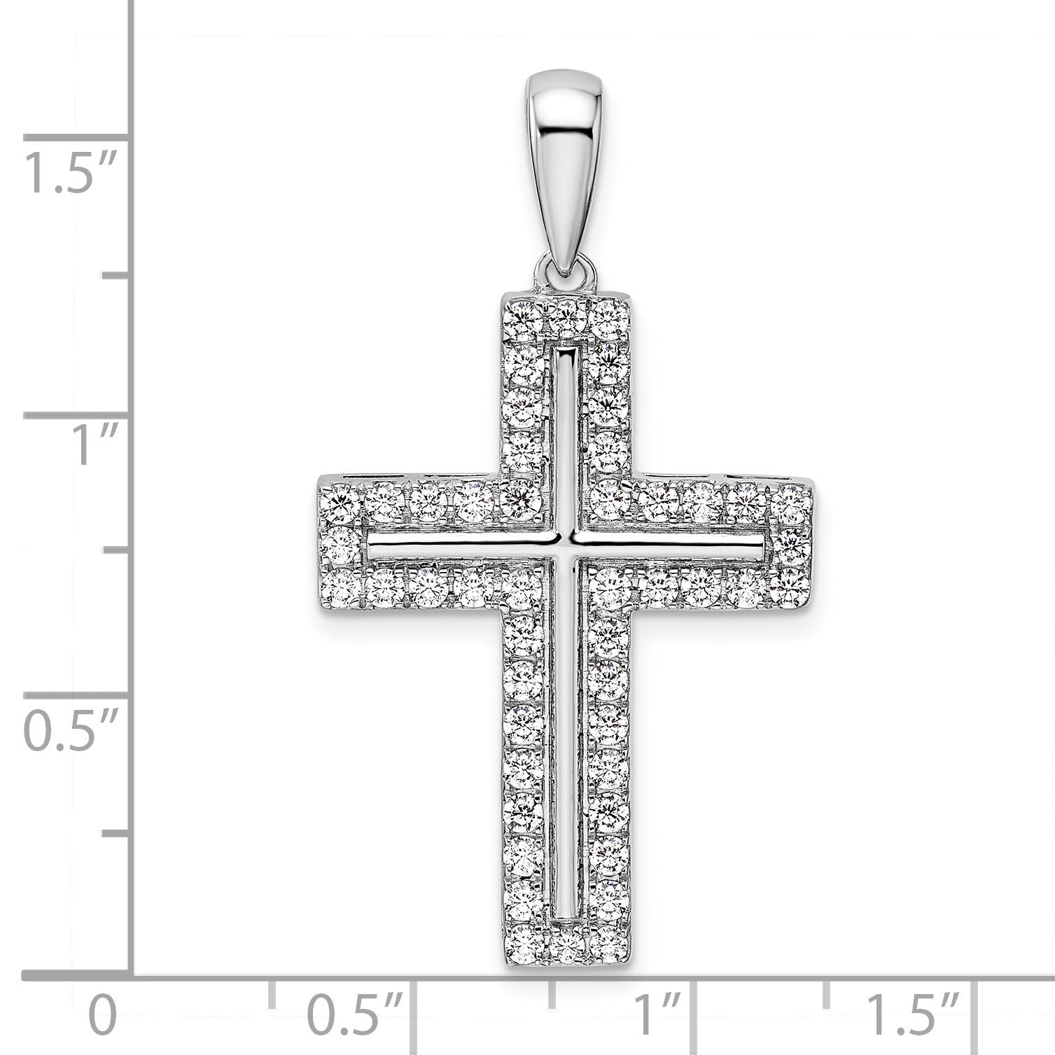 14K Gold Lab Diamond Cross Pendant