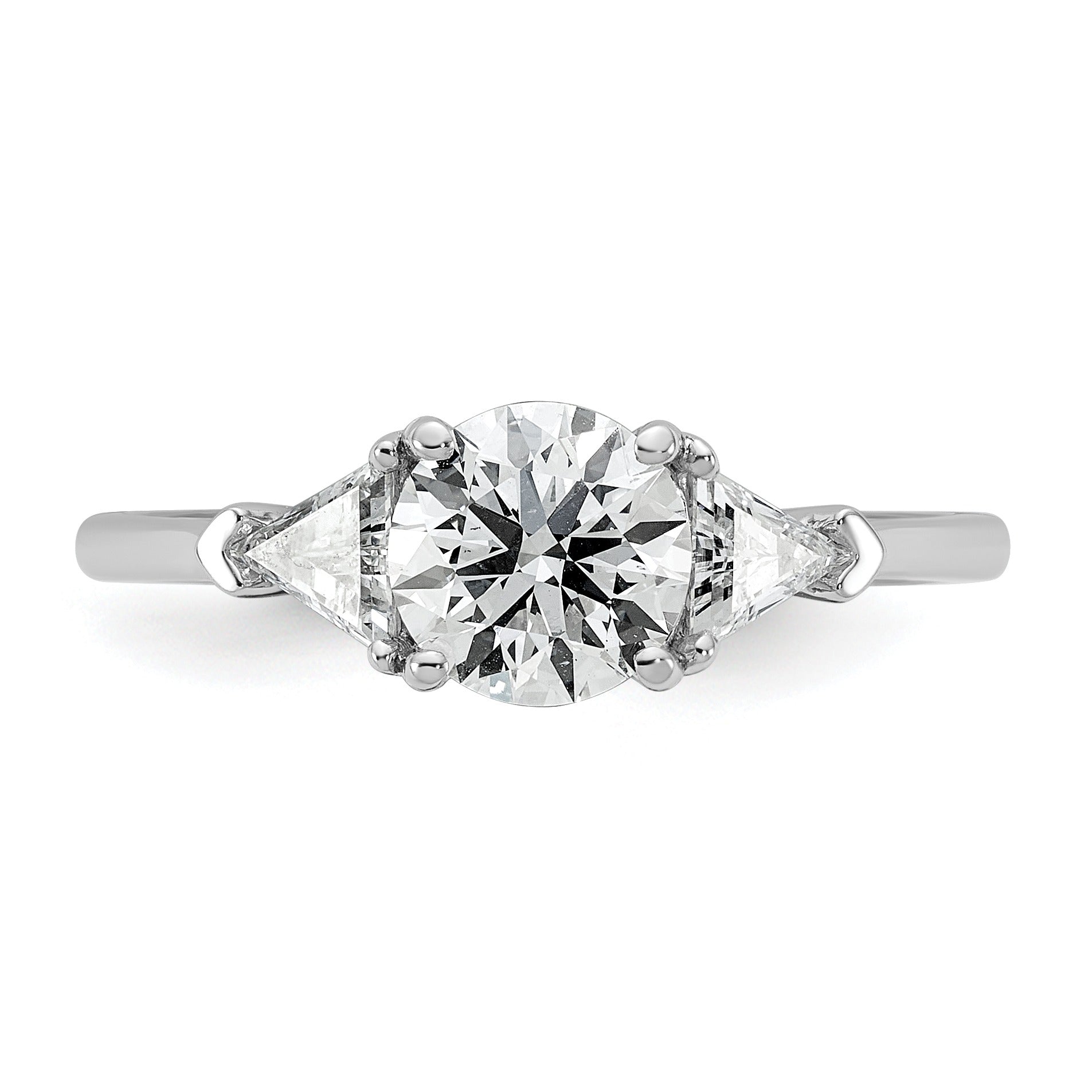 14K White Gold Lab Grown Diamond 3-Stone Engagement Ring