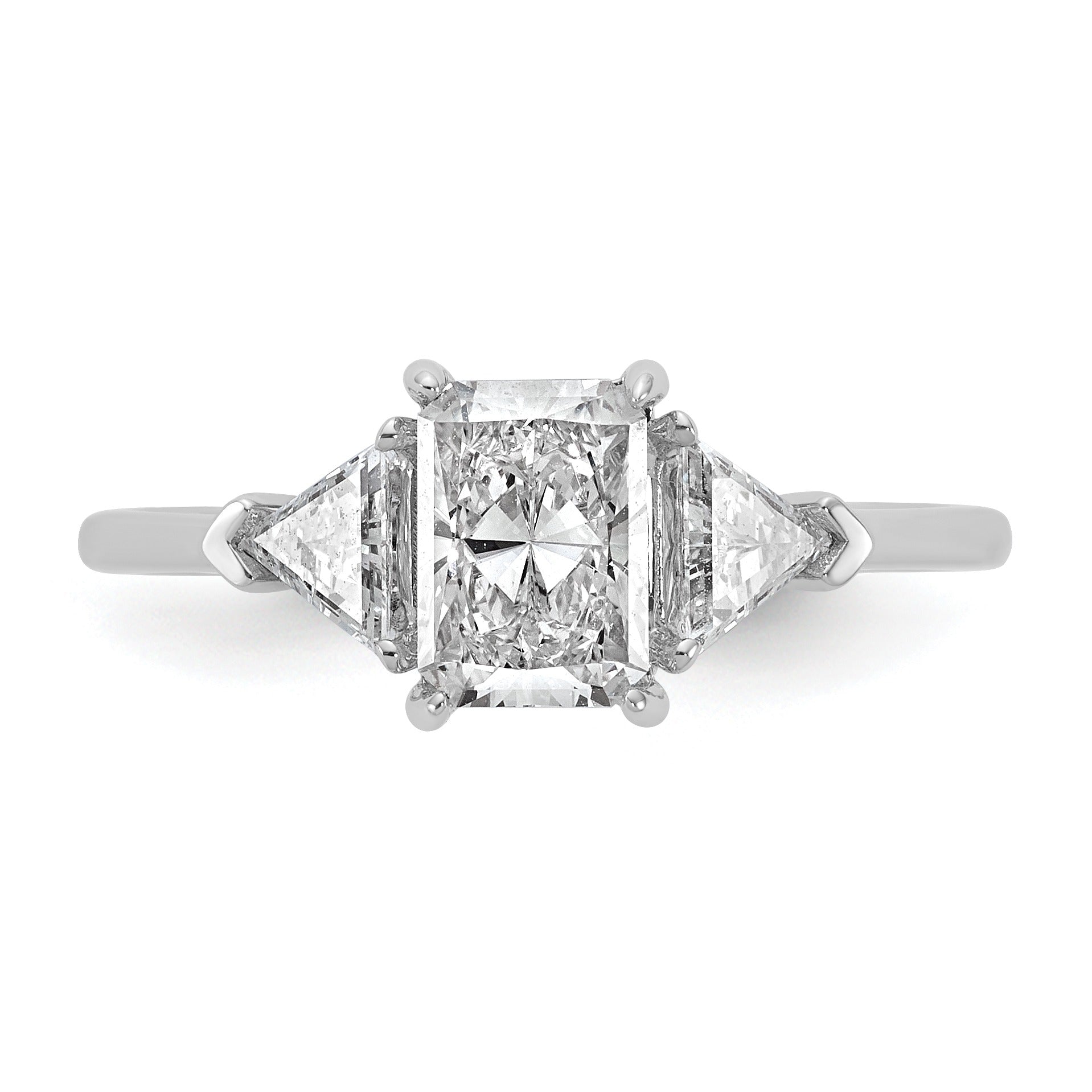 14K White Gold Lab Grown Diamond 3-Stone Bridal Ring