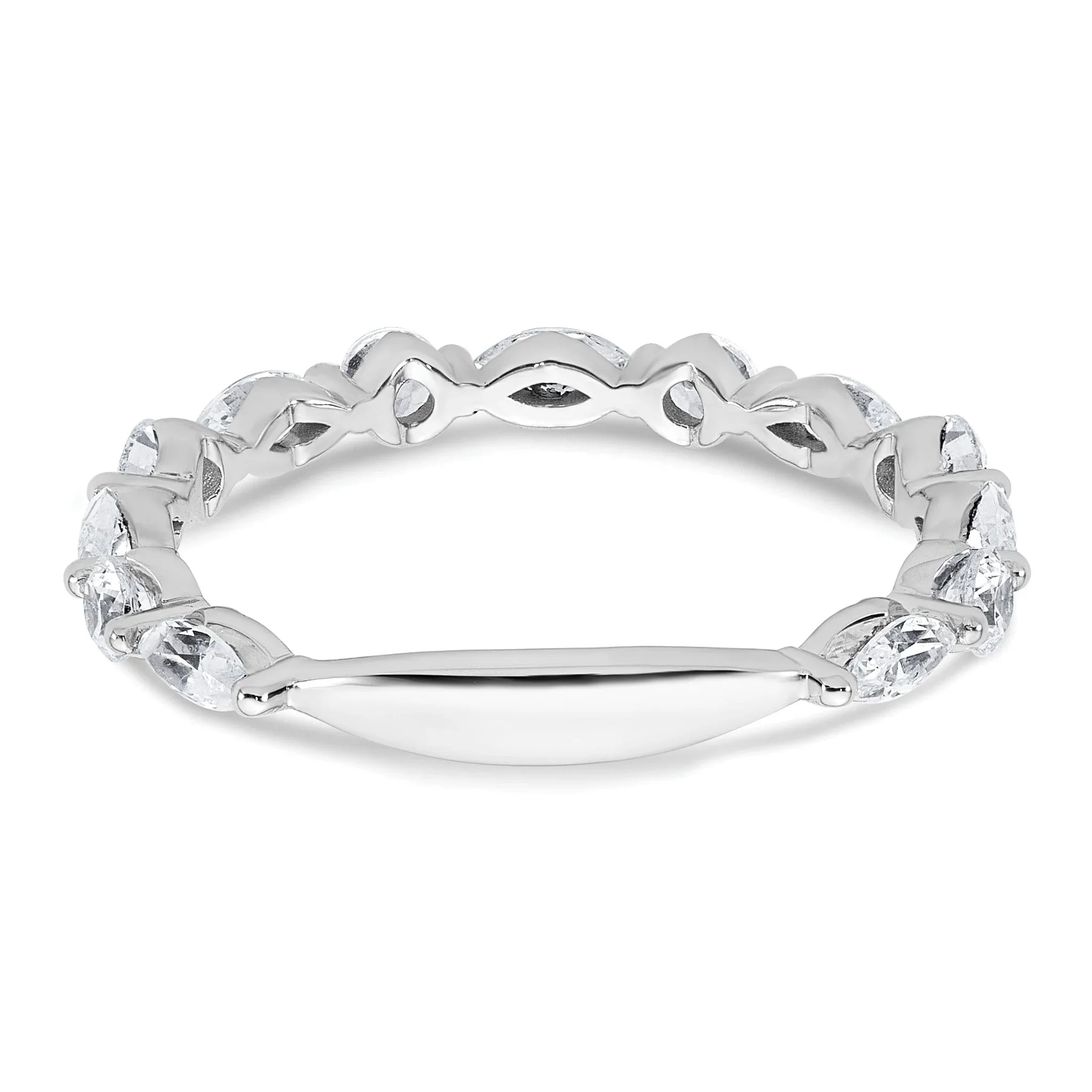 14K White Gold Lab Grown Diamond Wedding Band Ring 0.75 Ct