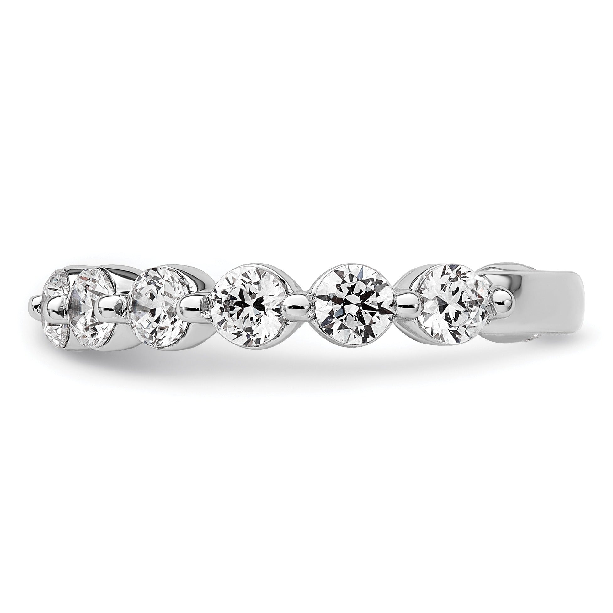 14K White Gold Lab Grown Round Diamond Wedding Band Ring