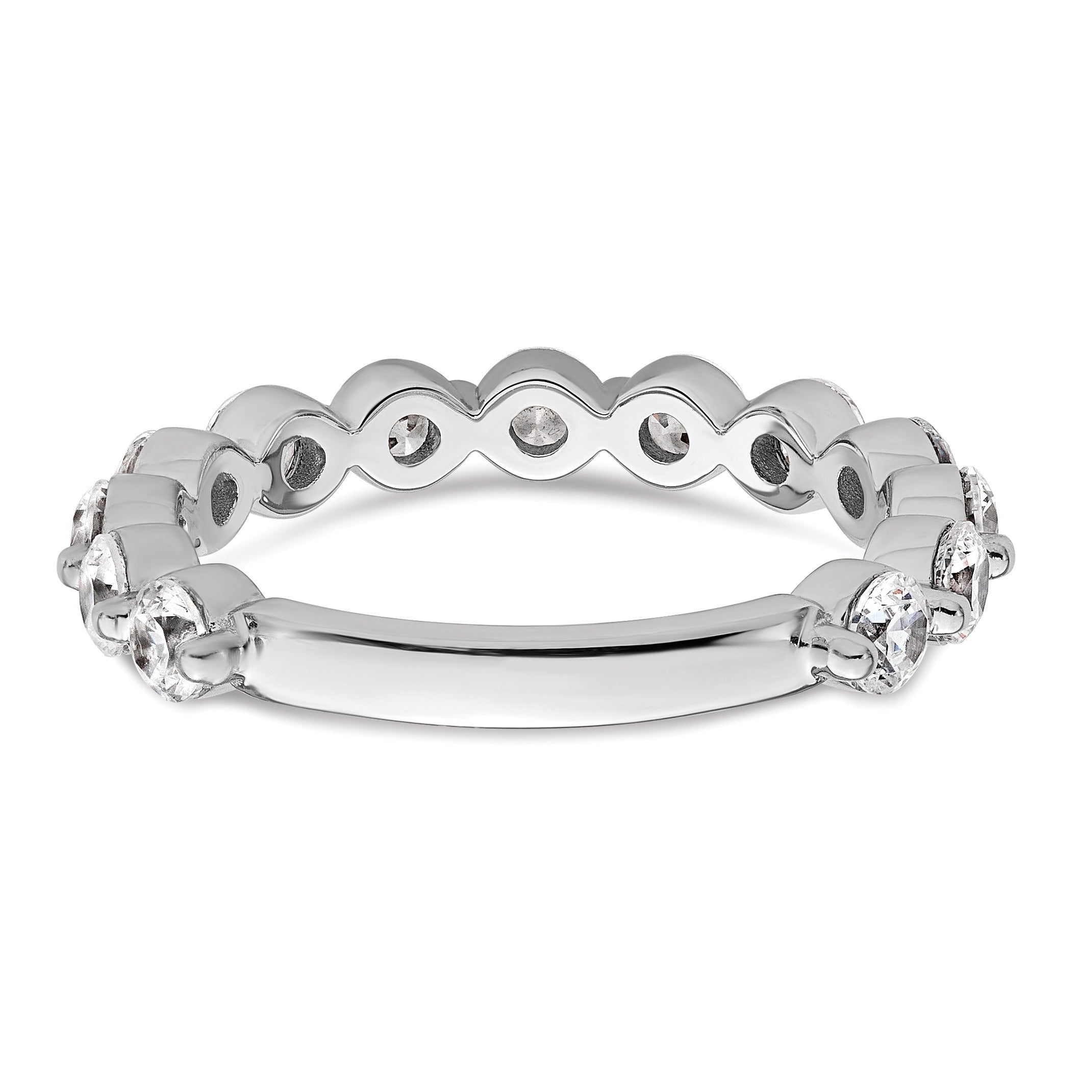 14K White Gold Lab Grown Round Diamond Wedding Band Ring