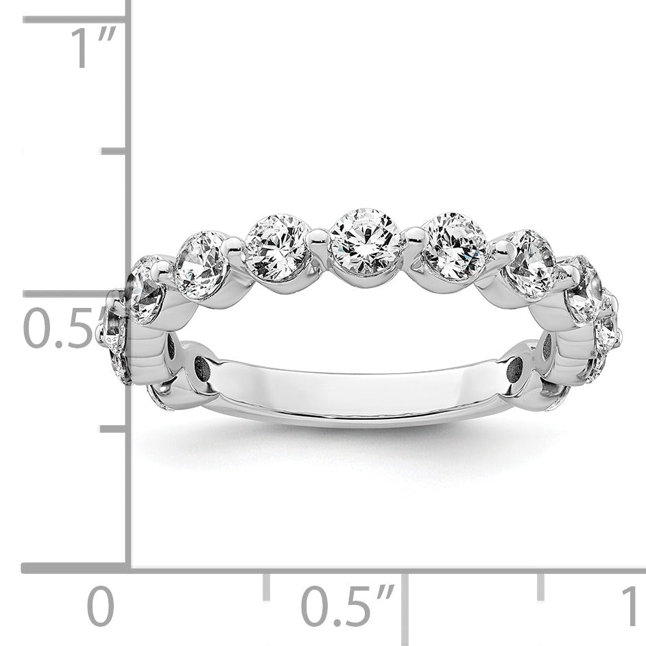 14K White Gold Lab Grown Round Diamond Wedding Band Ring