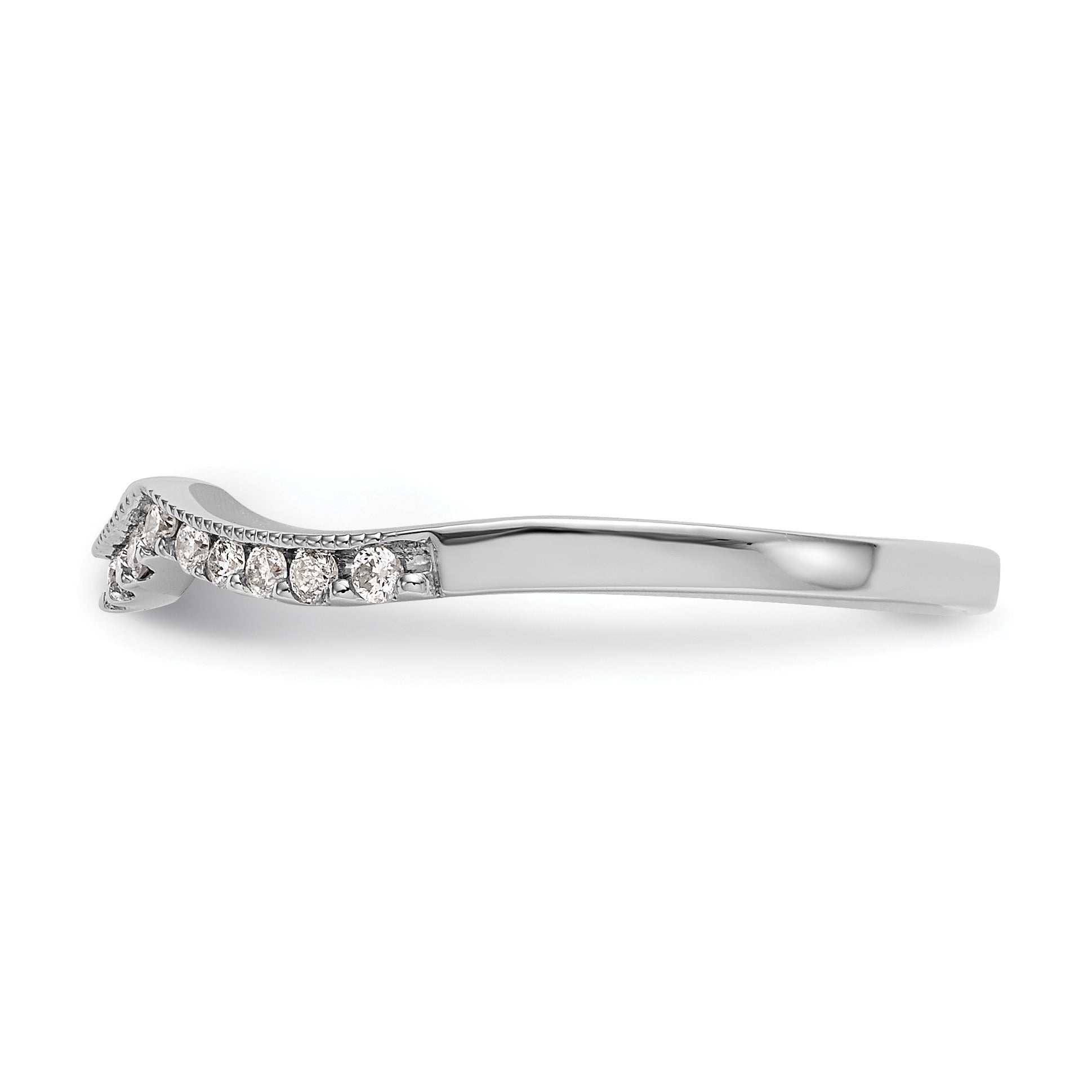 Round Lab Diamond Pavé 14K White Gold Curved Wedding Enhancer Band