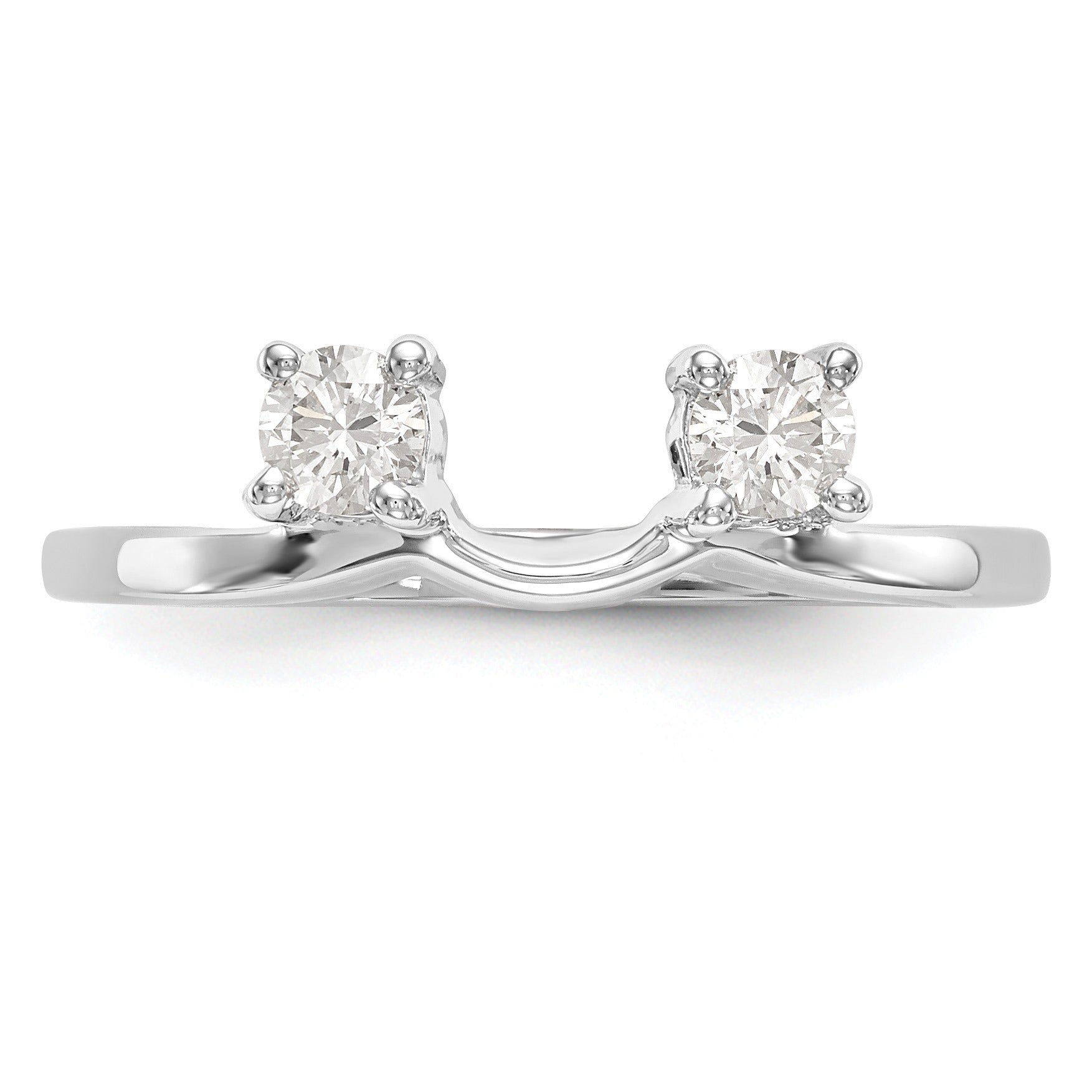 0.5 Ct Round White Diamond Prong 14K White Gold Ring Wrap Enhancer