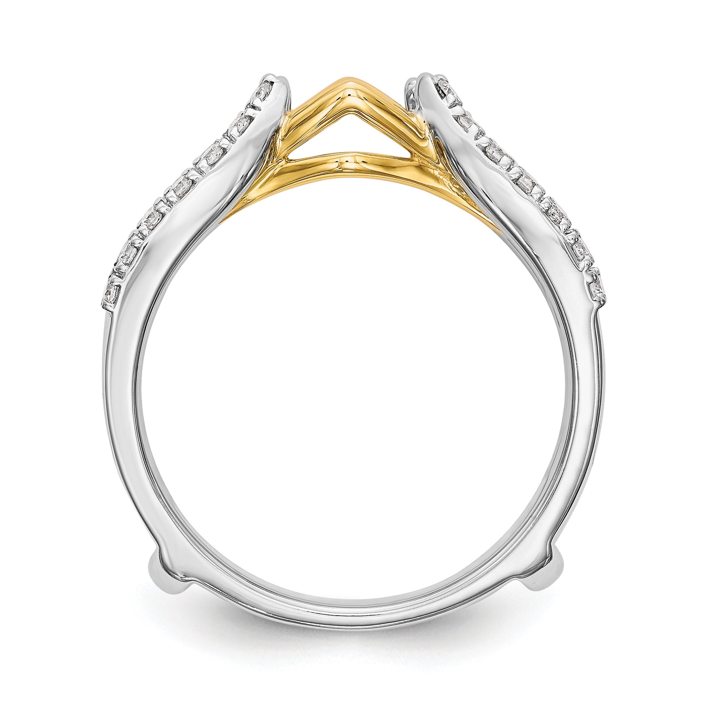 14K Two-tone Lab Grown Diamond Ring Guard 0.25 Ct