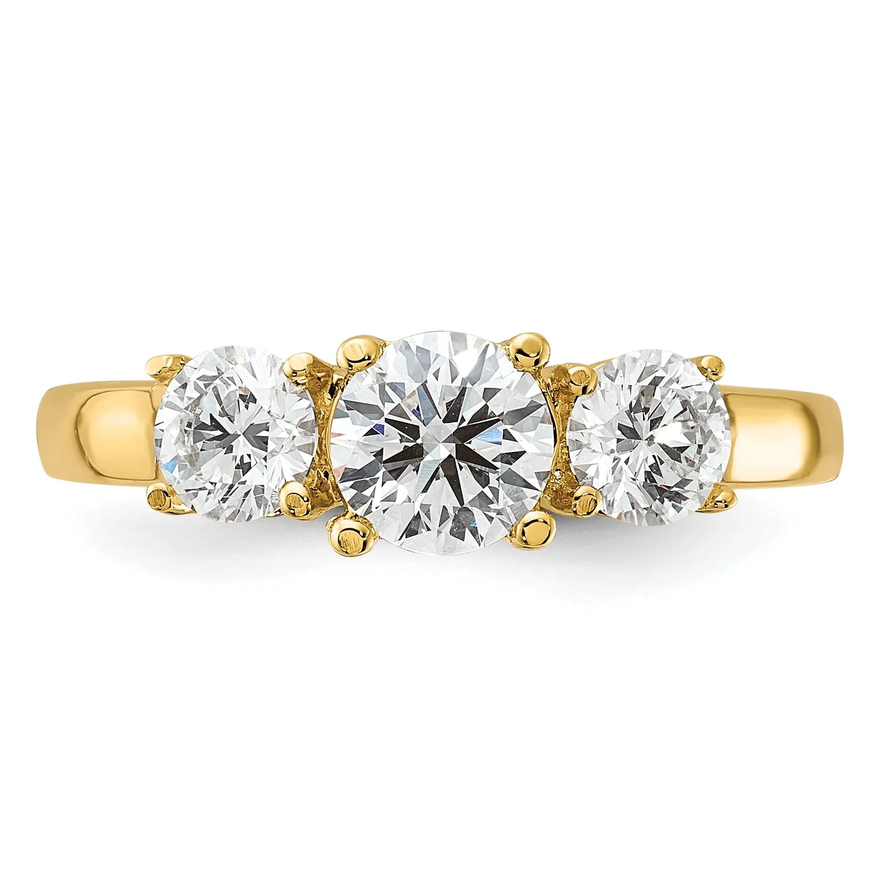 14K Gold Lab Grown Diamond 3-Stone Engagement Ring - Fine Diamond