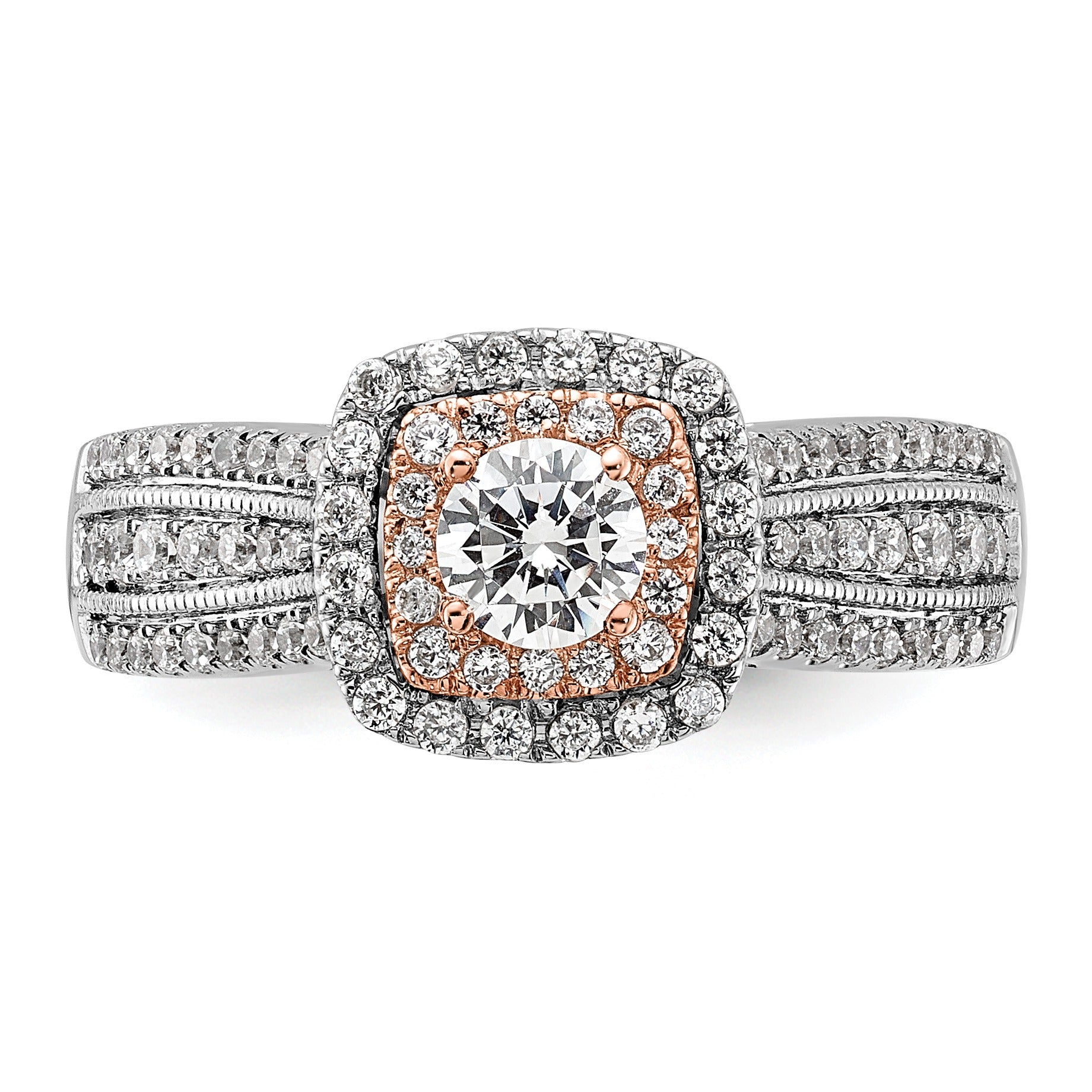 Two-Tone Eternal Promise Lab Grown Diamond Halo Ring