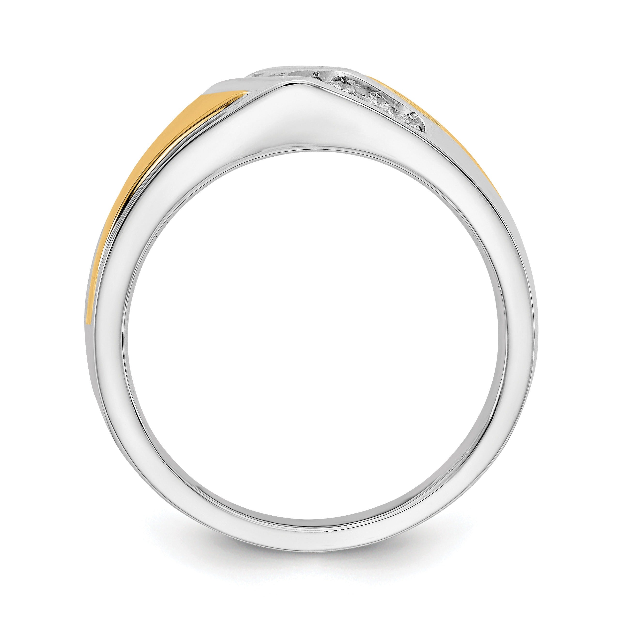 1/4 ct Lab Grown Diamond Men's Wedding Band Ring 14k Two-tone