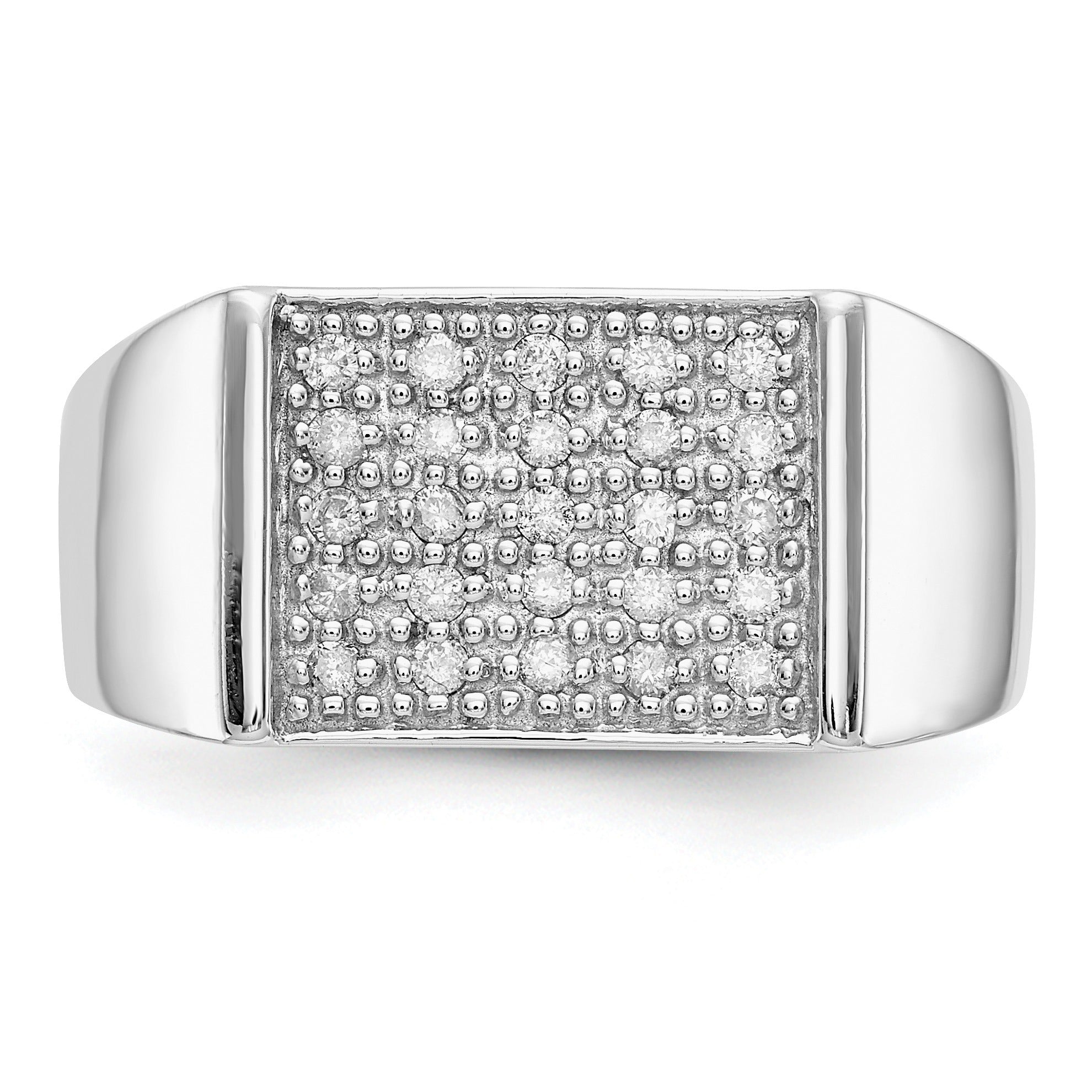 1/4 ct Lab Grown Diamond Cluster Men's Ring 14k White Gold