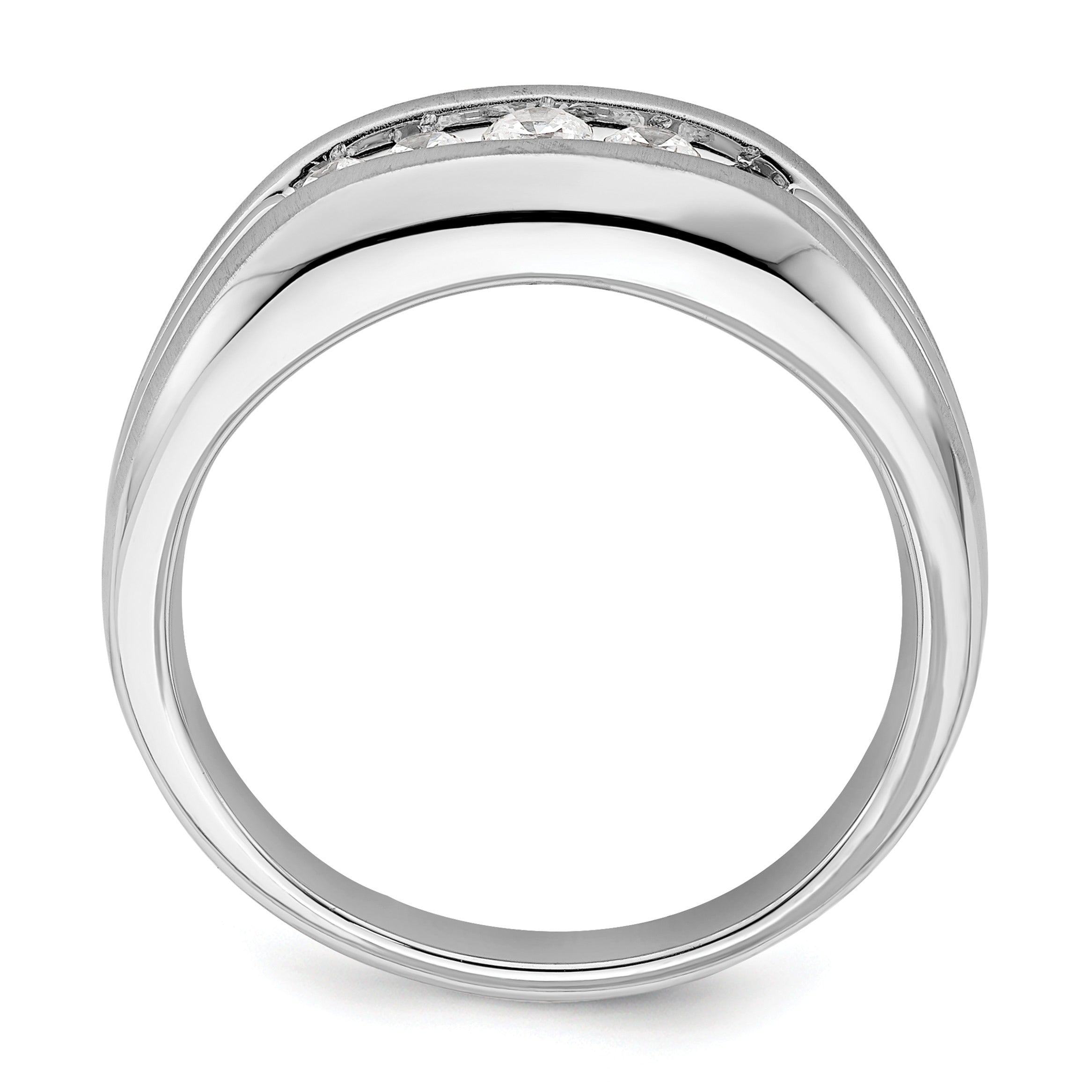 1/3 ct Lab Grown Diamond Five Stone Men's Ring 14k White Gold