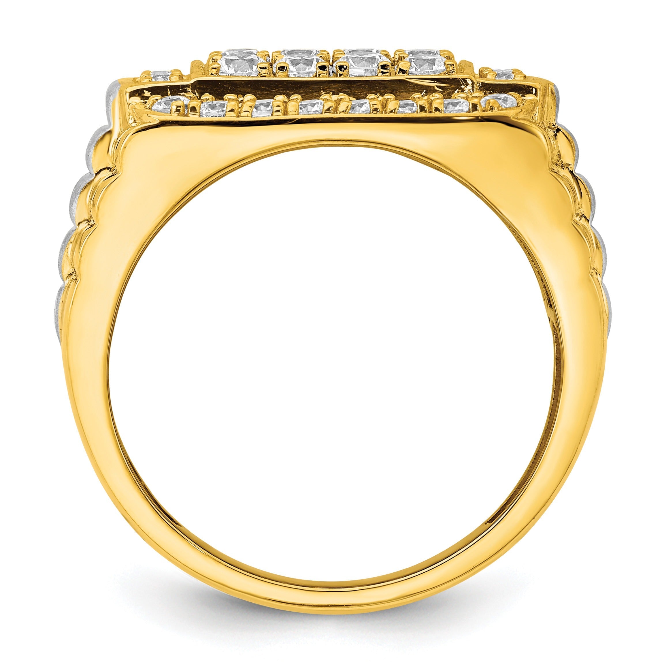 14k Two-Tone 1.3 ct Lab Grown Diamond Men's Ring