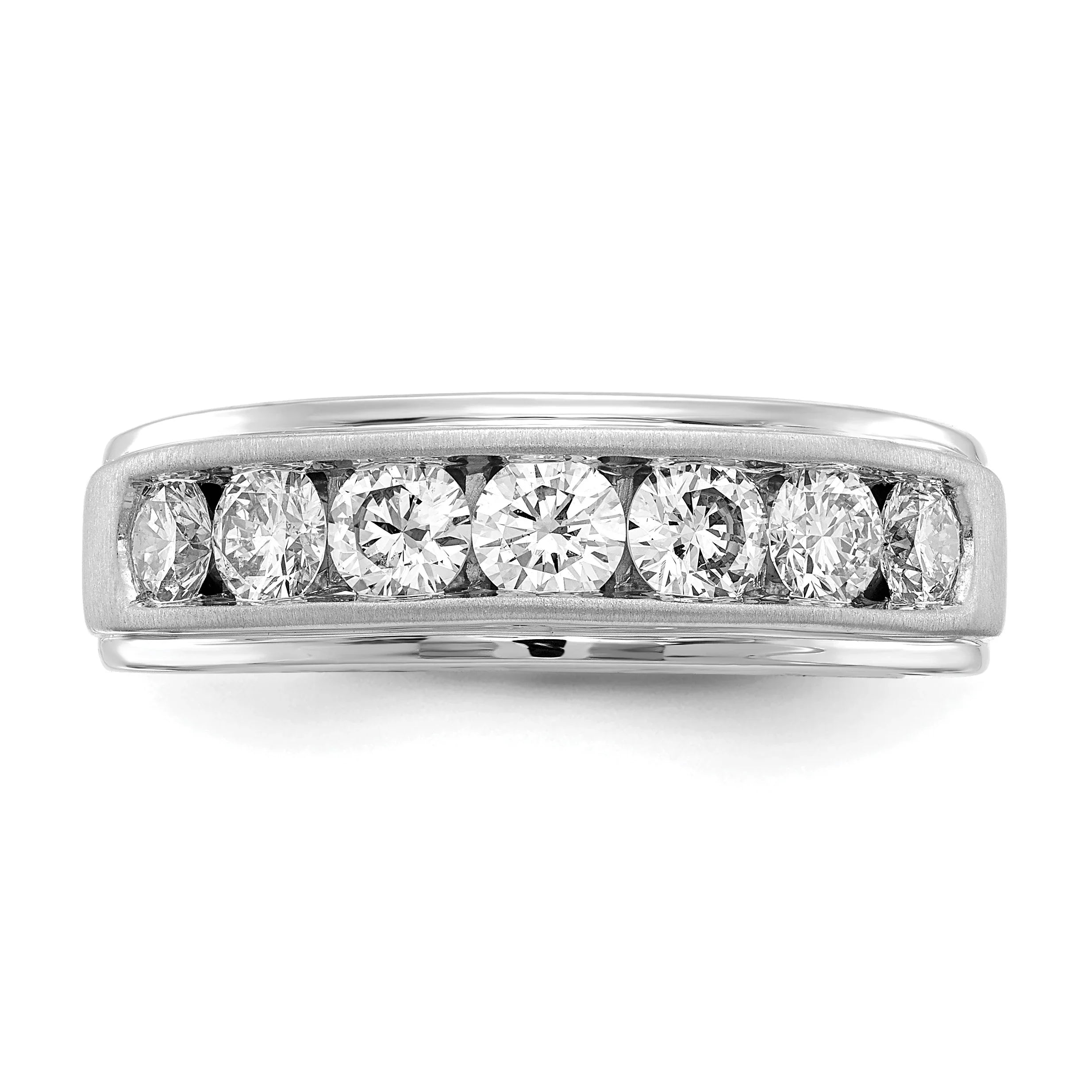 10K White Gold Lab Grown Diamond Men's Wedding Band 1.5 Ct - Fine Diamond