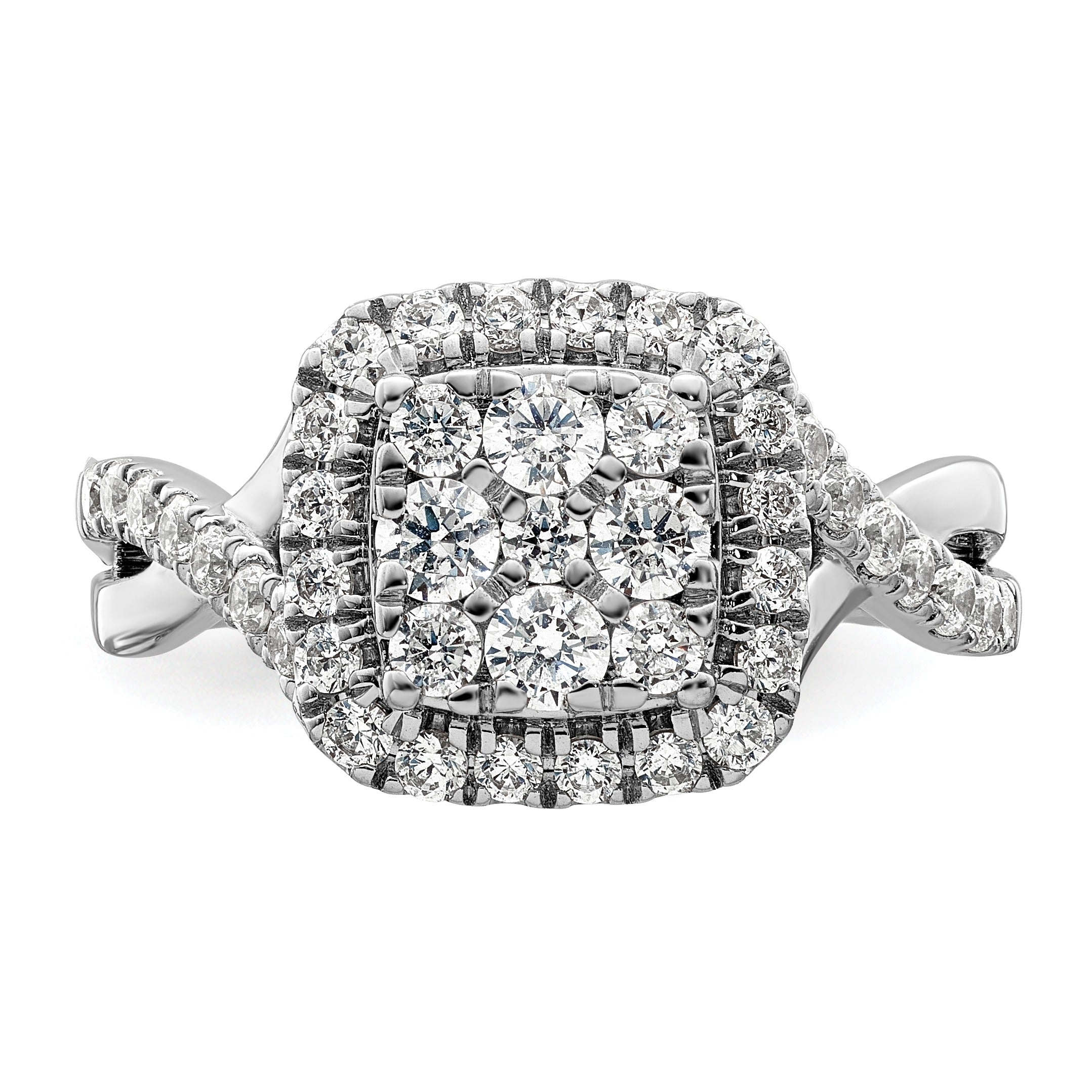 White Gold Lab Grown Diamond Cluster Engagement Ring