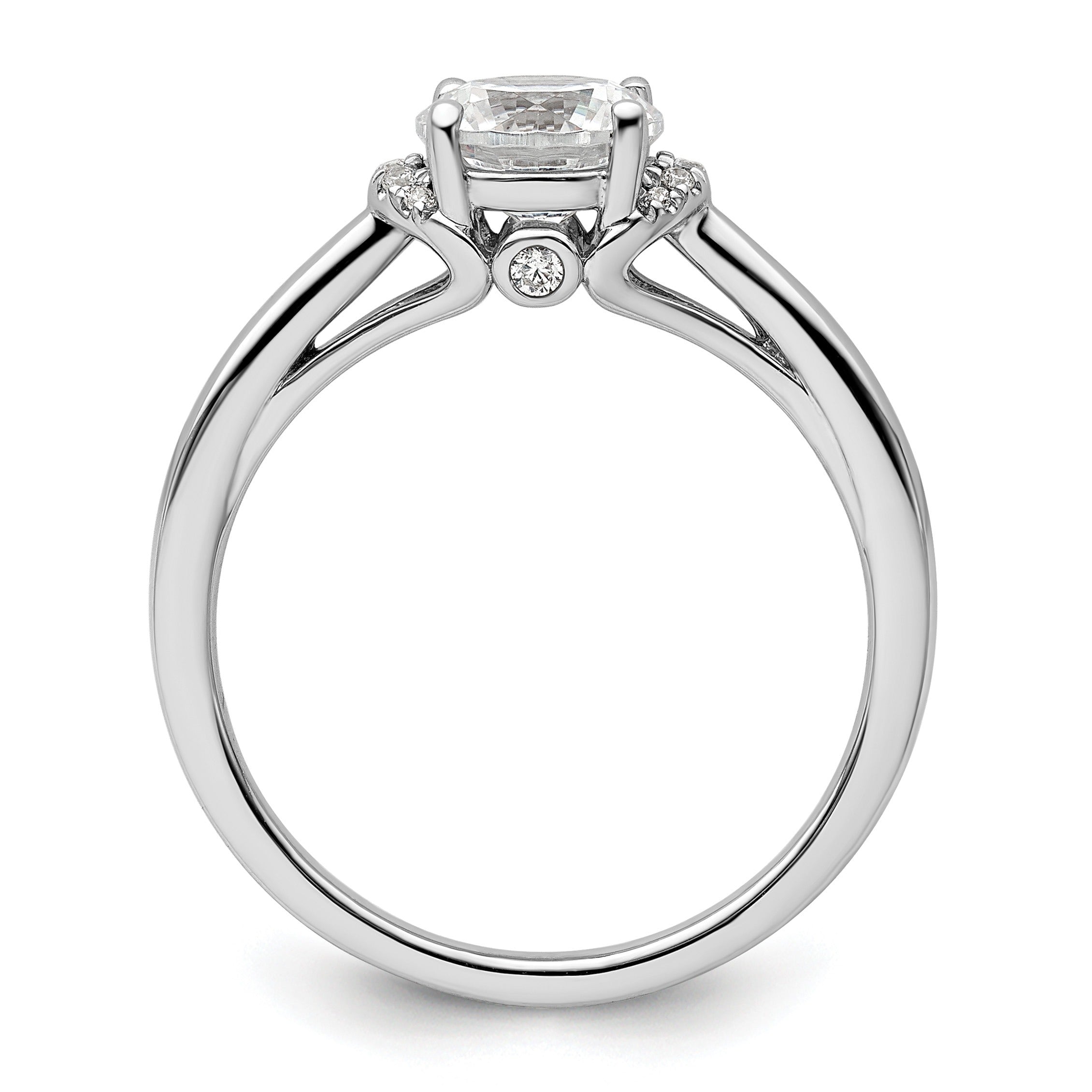 14k White Gold Lab Grown Diamond Round Semi Mount Solitaire Ring 1 Ct