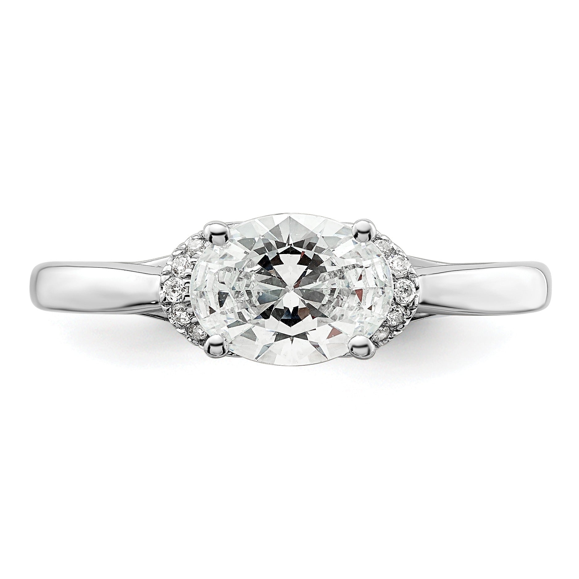 Lab Grown Diamond East-West Oval Engagement Ring 1 Ct