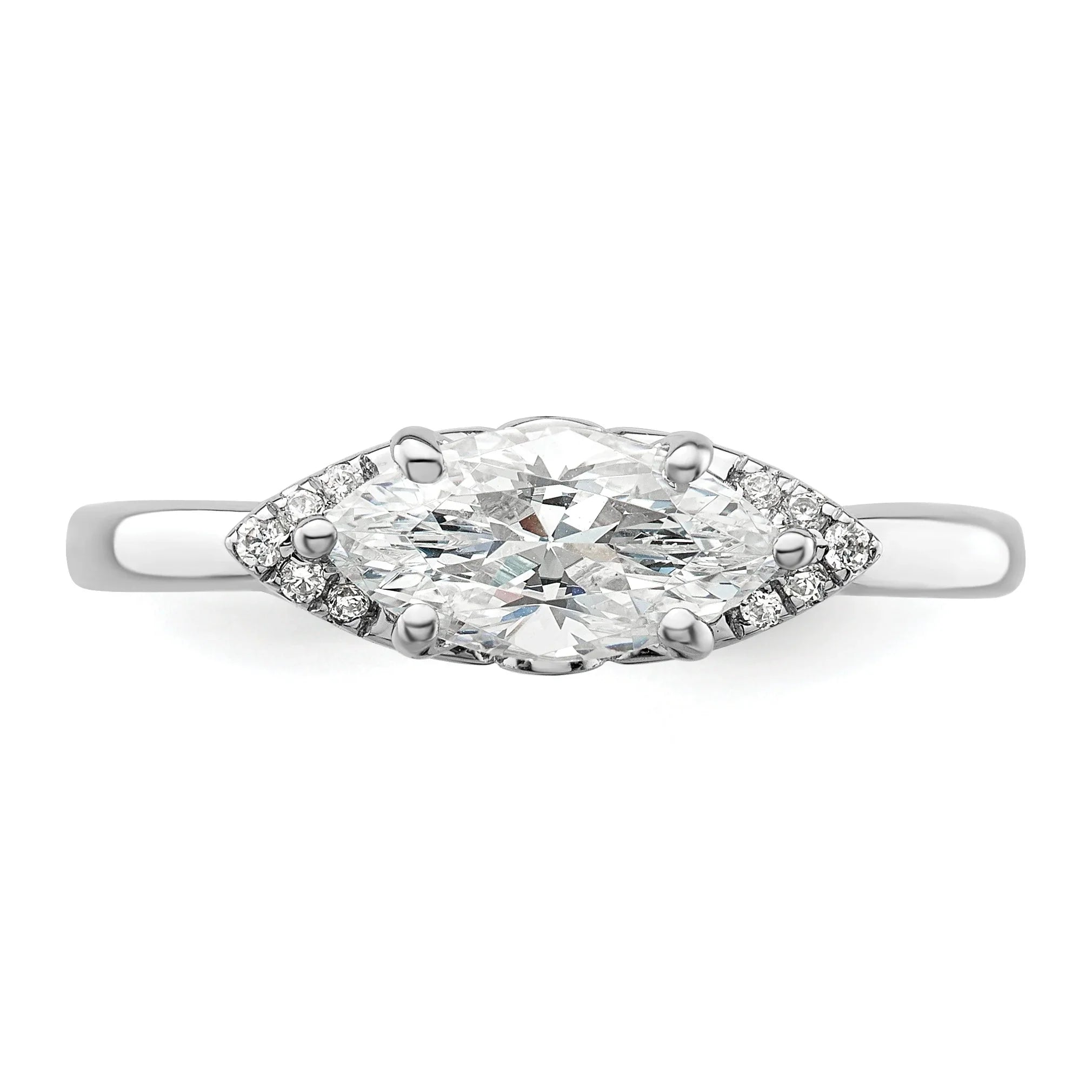 Lab Grown Diamond East-West Marquise Semi Mount Engagement Ring 1 Ct - Fine Diamond