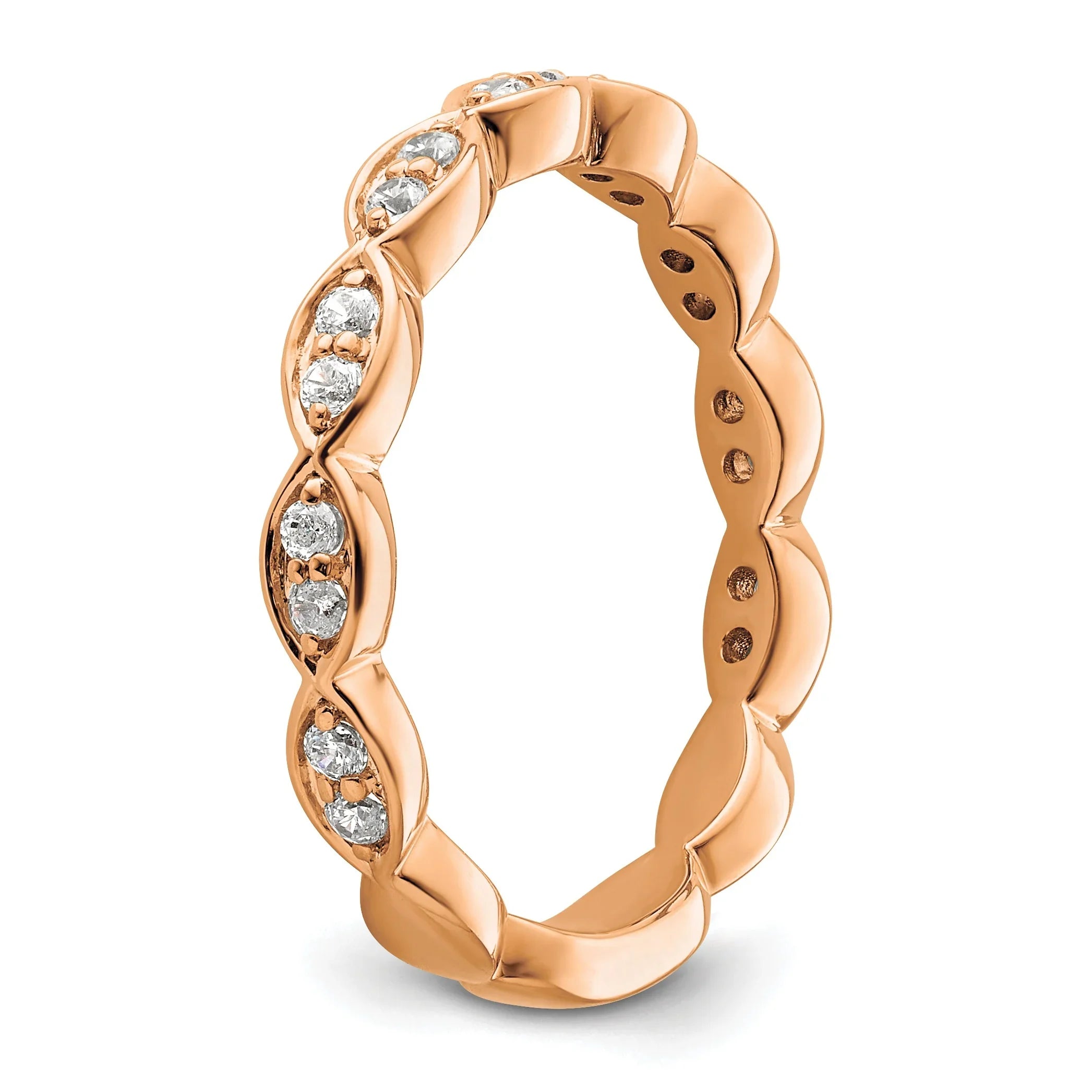 14K Gold Lab Grown Diamond Fashion Wedding Band 0.25 Ct - Fine Diamond