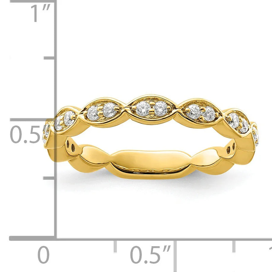 14K Gold Lab Grown Diamond Fashion Wedding Band 0.25 Ct - Fine Diamond