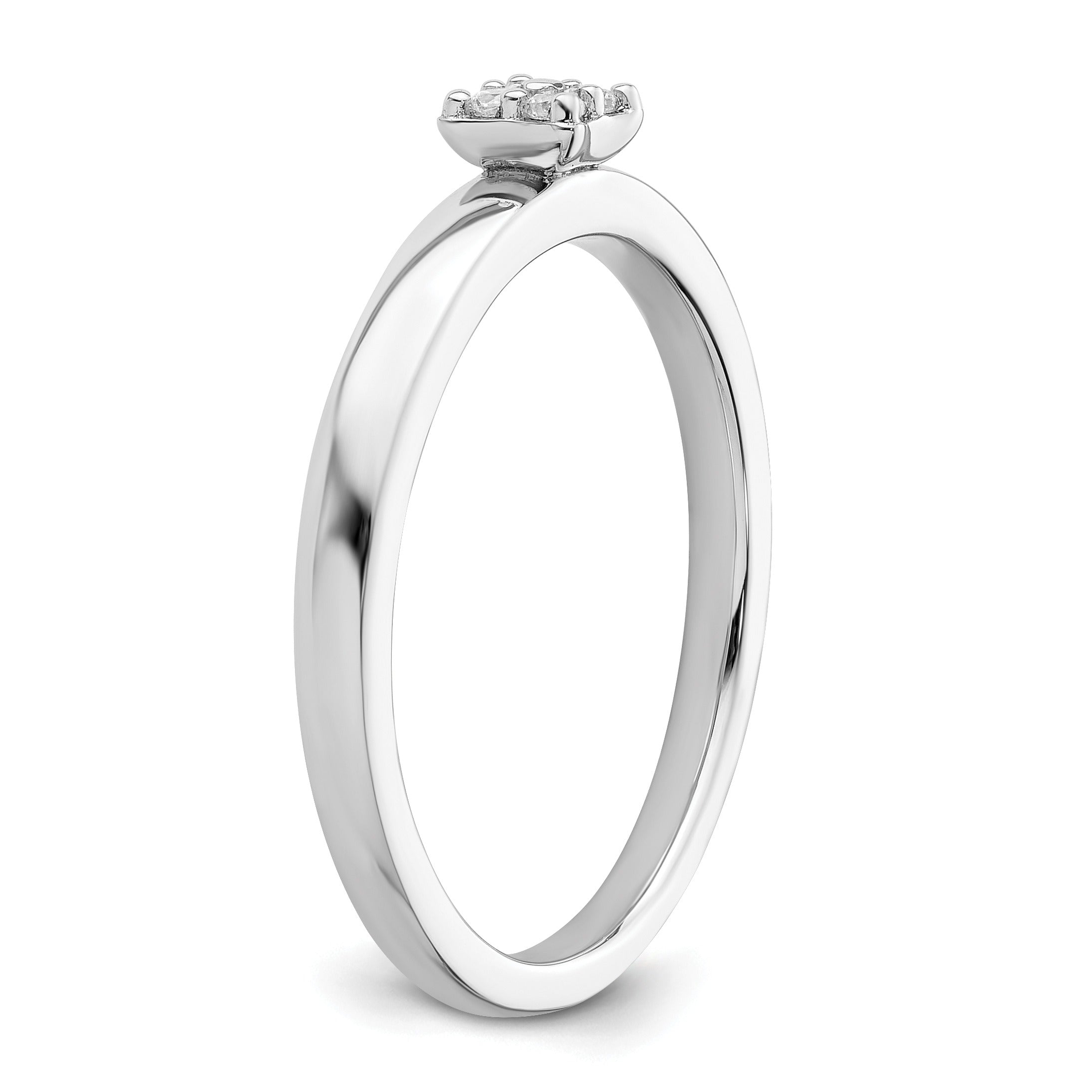 0.05 Ct Round Lab Grown Diamond Cluster 14K White Gold Two Promise Enhancer Band
